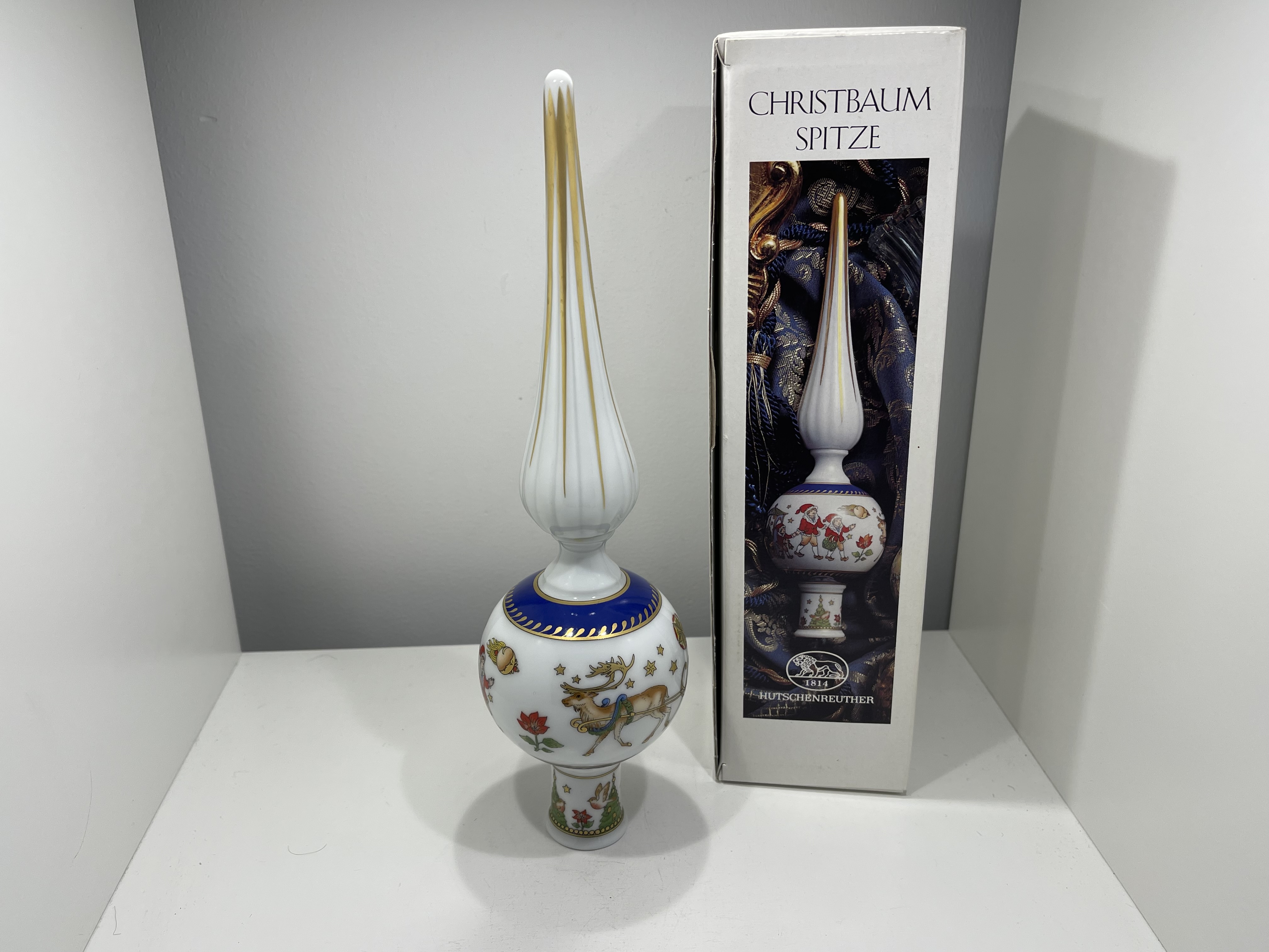  Hutschenreuther Christbaum Spitze 27 cm mit OVP -Top Zustand.  