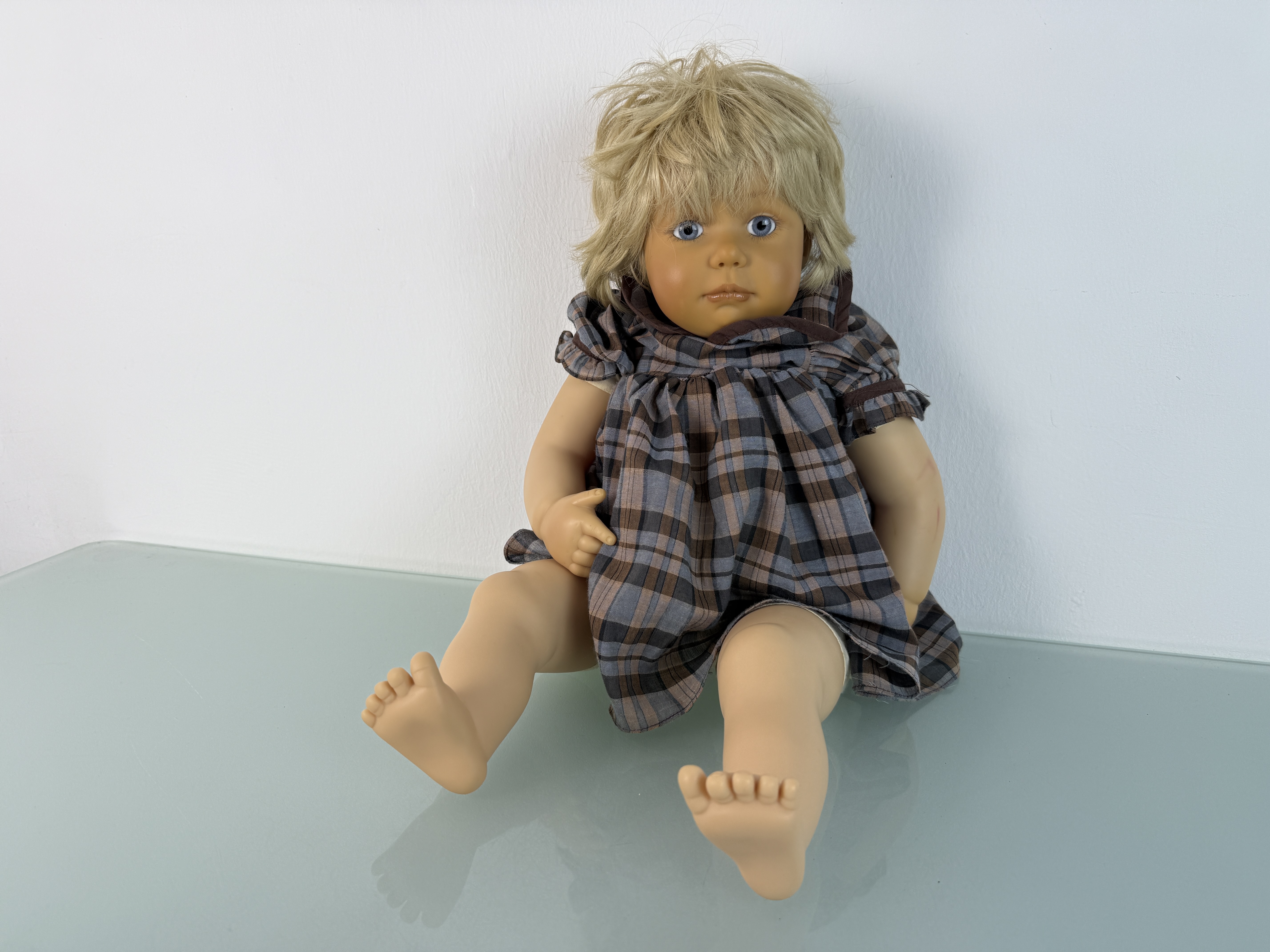 Künstlerpuppe Sammler Brigitte Leman Vinyl Puppe 56 cm. Top Zustand.   