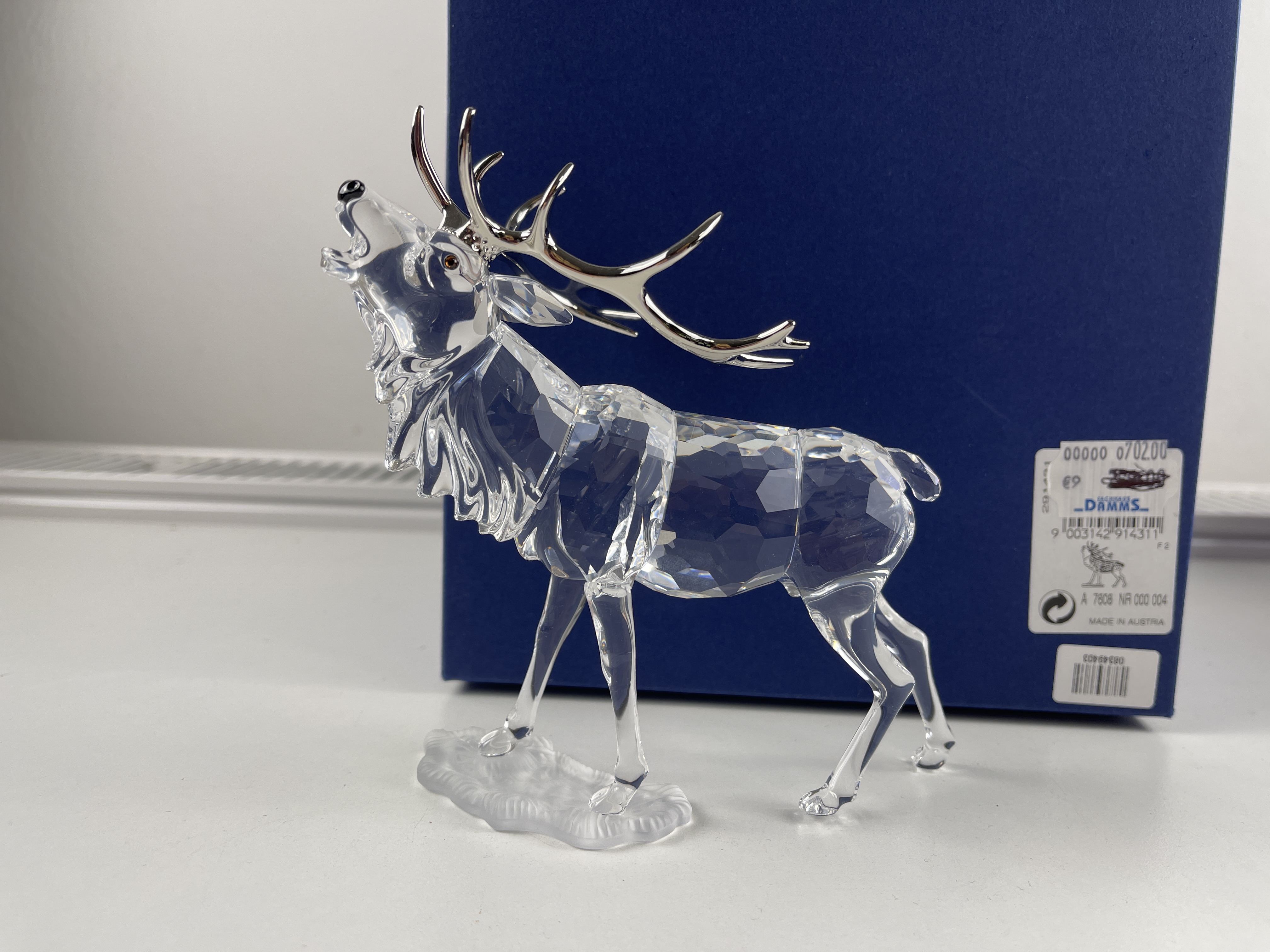 Swarovski Figur 291431 Hirsch 17,8 cm. - mit OVP & Zertifikat. Top Zustand    
