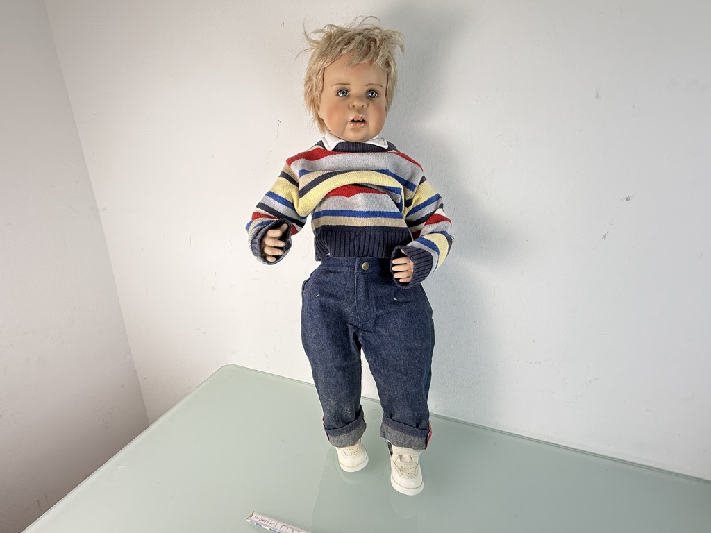 Künstlerpuppe Inge Tenbusch Porzellan Puppe 73 cm. Top Zustand. 