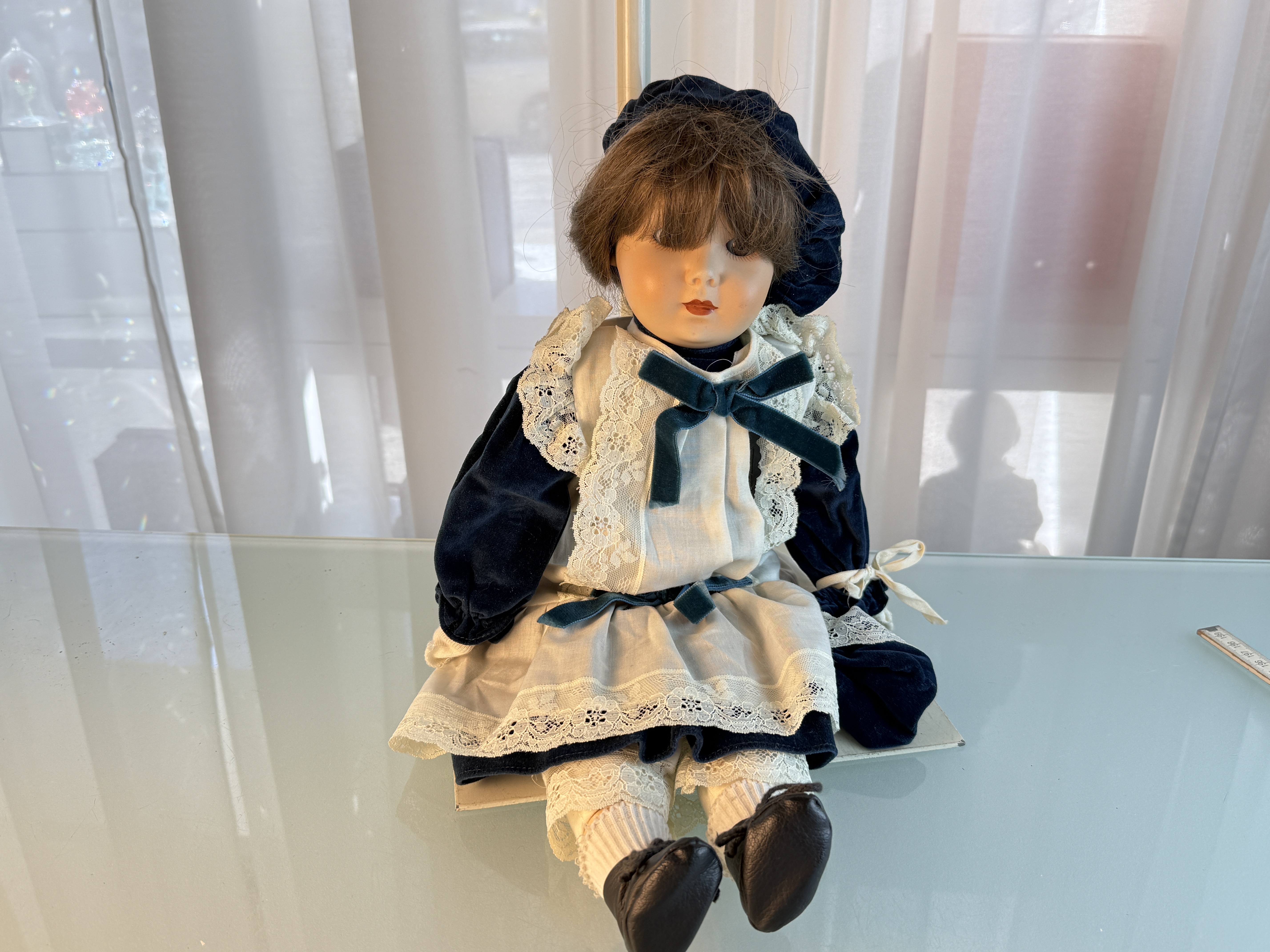 Alte Puppe Sammler Götz Porzellankopf Puppe 50 cm. Zustand Siehe Fotos.   
