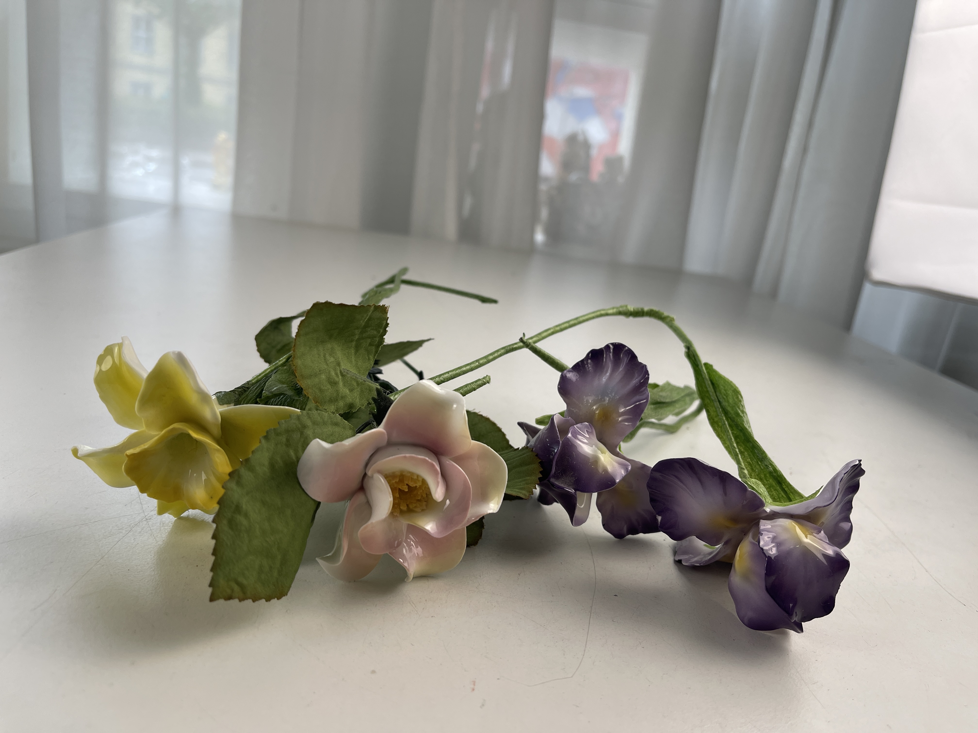 Sammler Figur Porzellan Blumen 4 Stück verschiedene Größen - Guter Zustand 