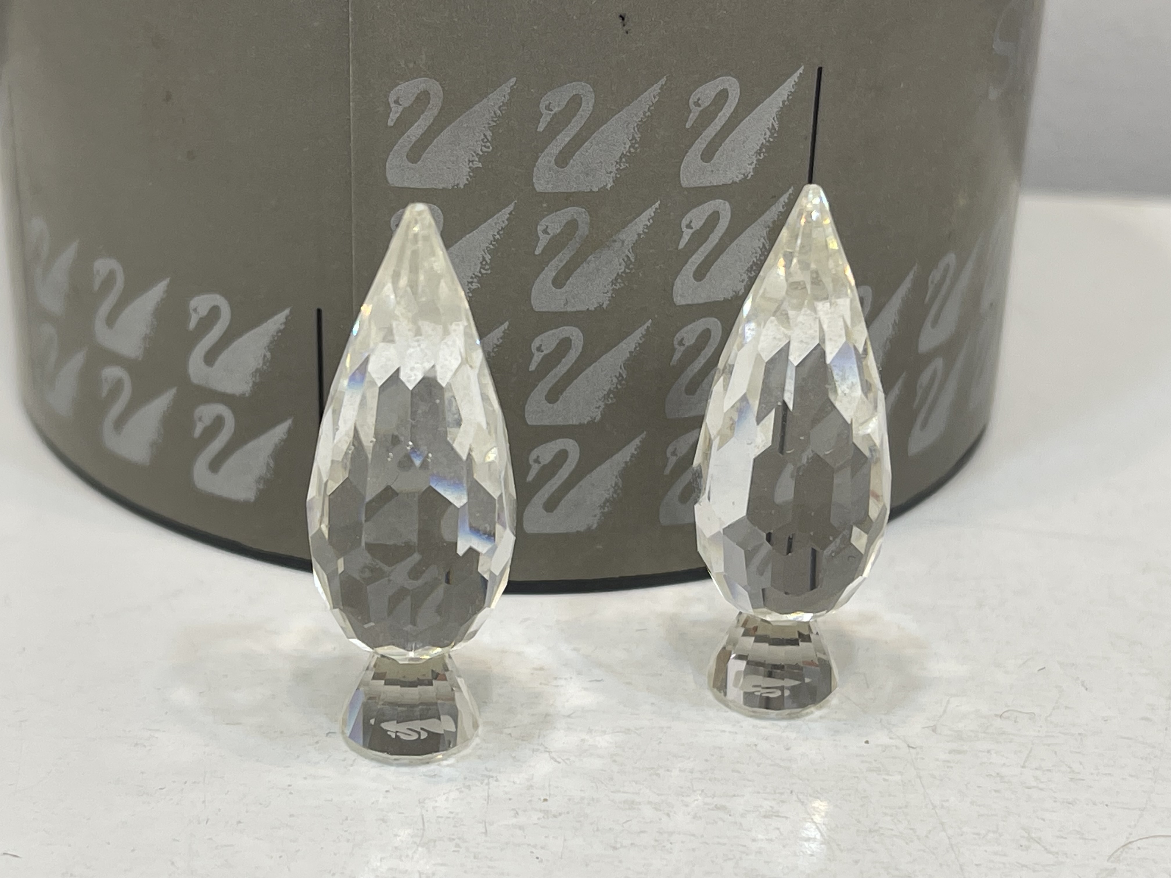 Swarovski Figuren 2 Bäume Pappeln 3,8 cm.  Inkl. Ovp + Zertifikat - Top Zustand 