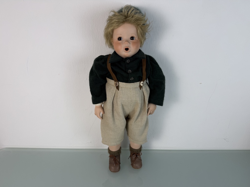 Künstlerpuppe Porzellan Sammler Puppe 54 cm. Top Zustand 