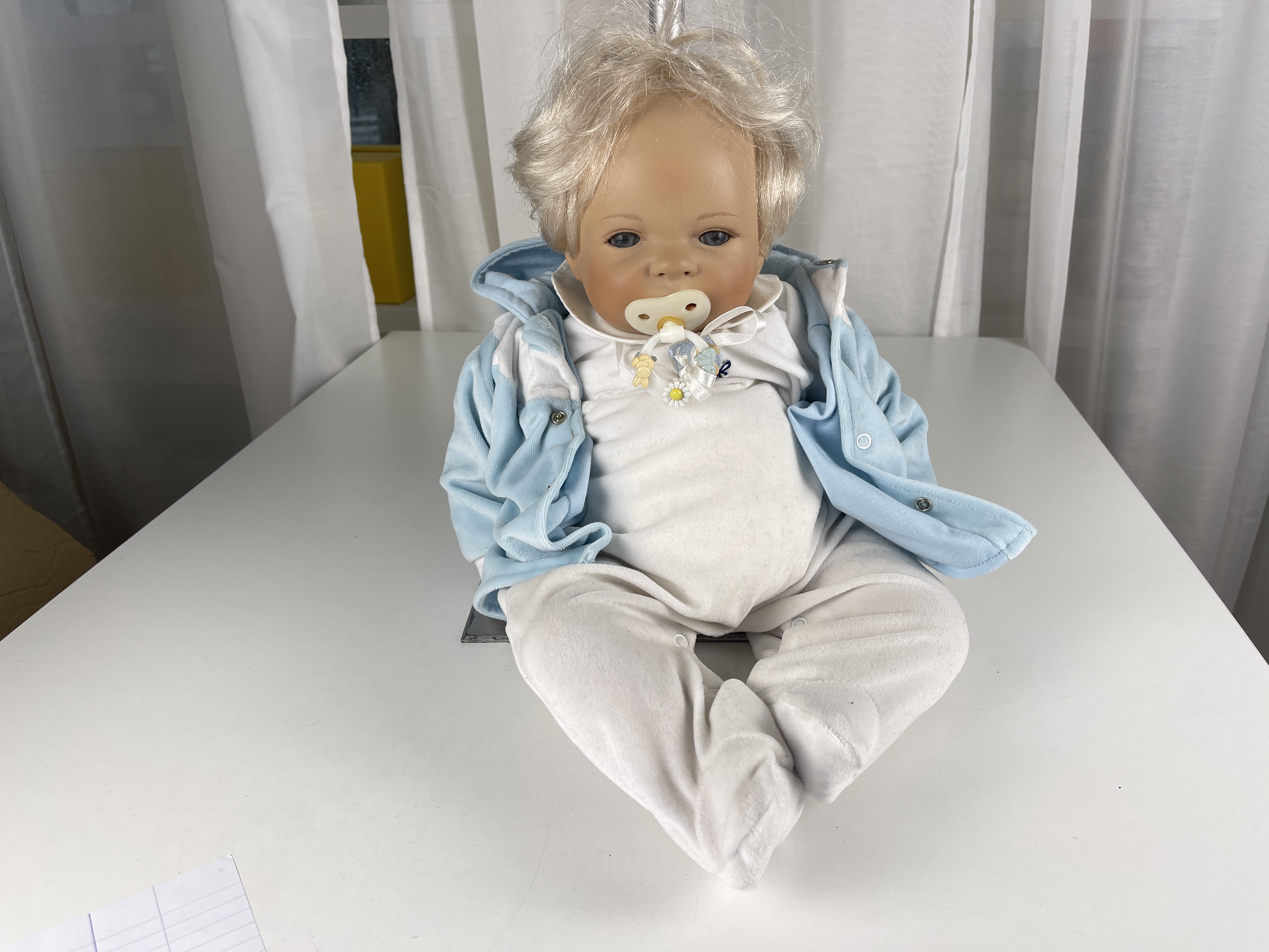 Künstlerpuppe Inge Tenbusch Porzellan Puppe 52 cm. Top Zustand.  