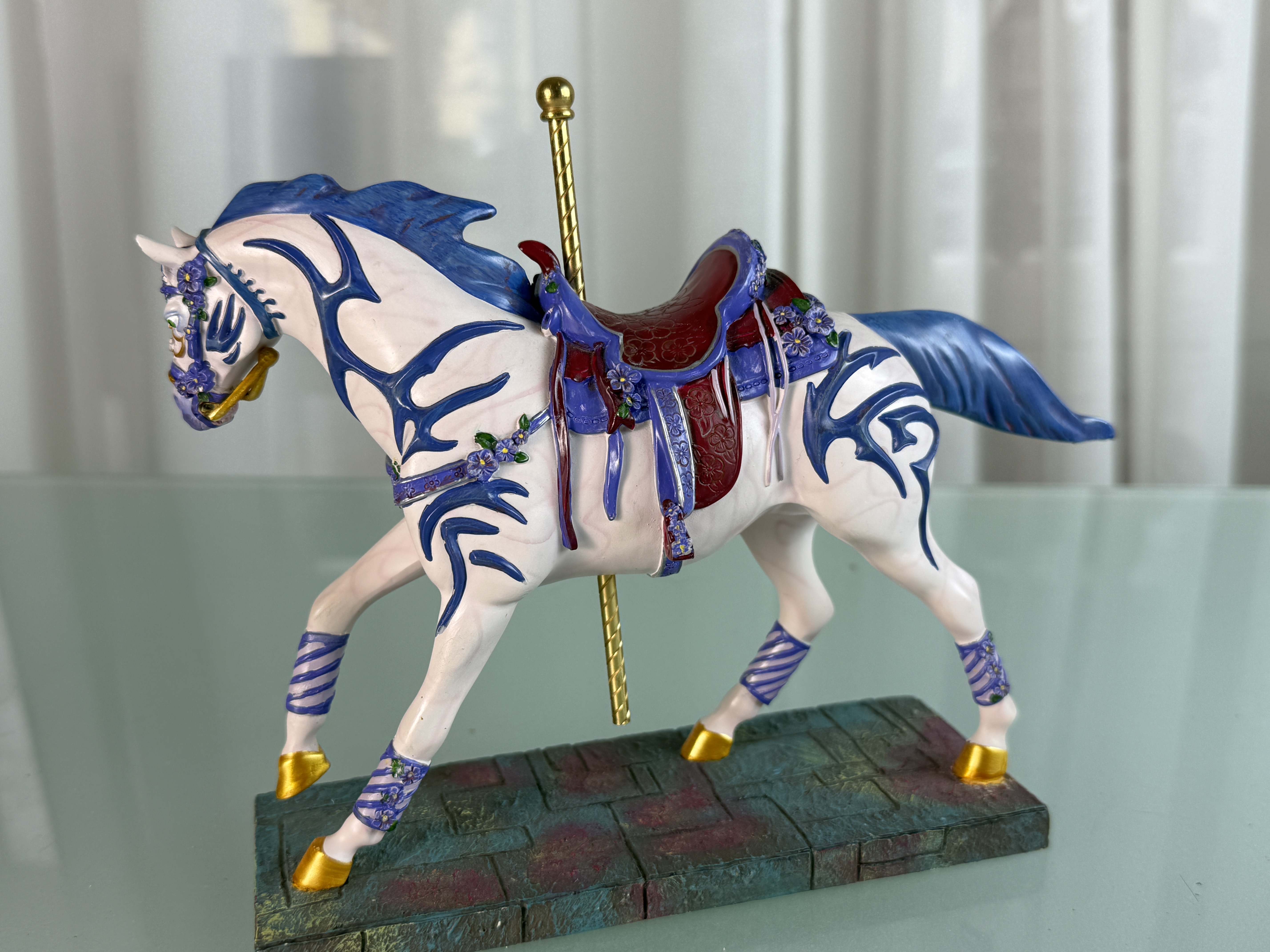 Sammler Figur Pferd THE TRAIL OF PAINTED PONIES 17,5 x 21,5 cm. Top Zustand 