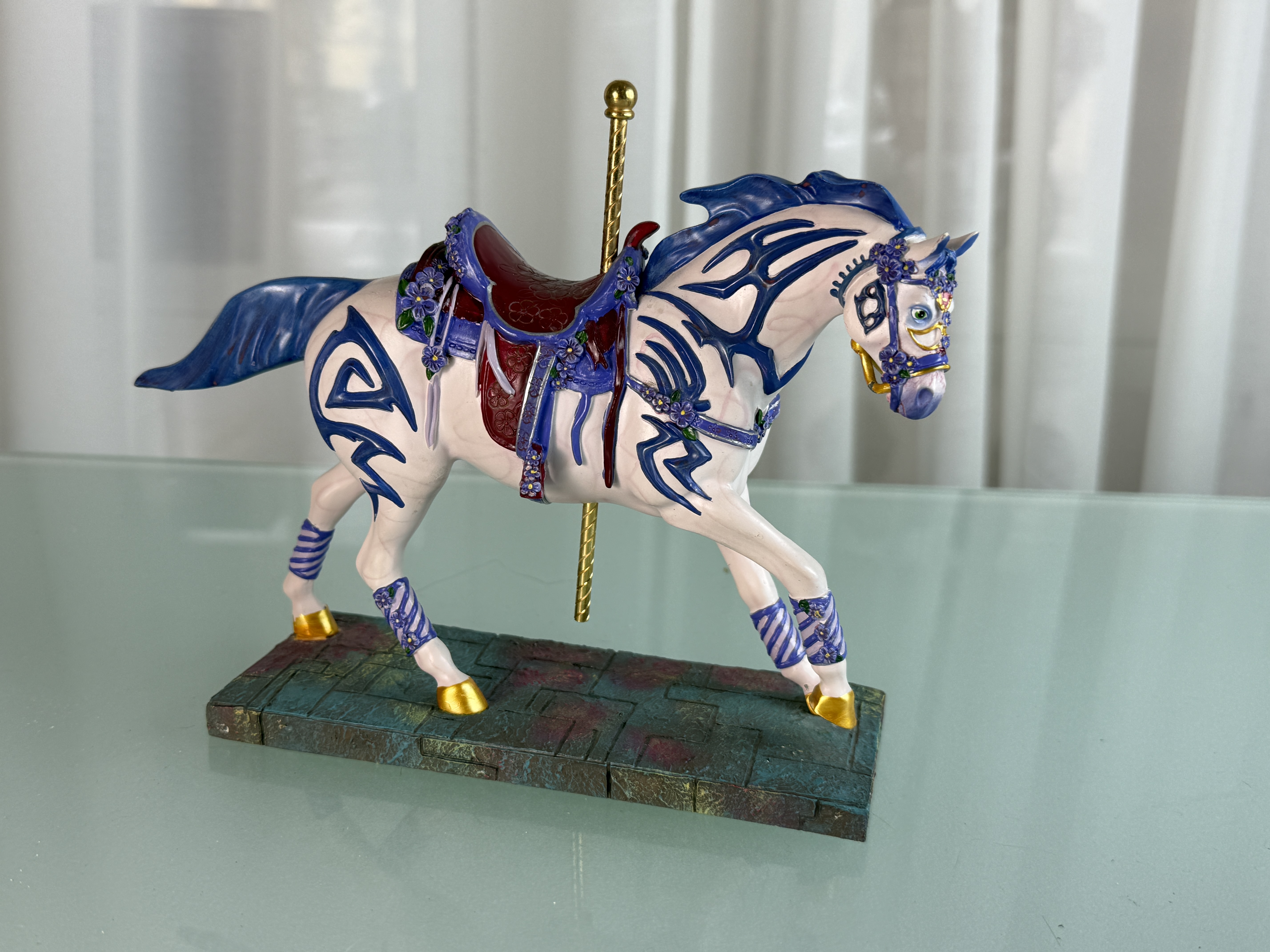 Sammler Figur Pferd THE TRAIL OF PAINTED PONIES 17,5 x 21,5 cm. Top Zustand 