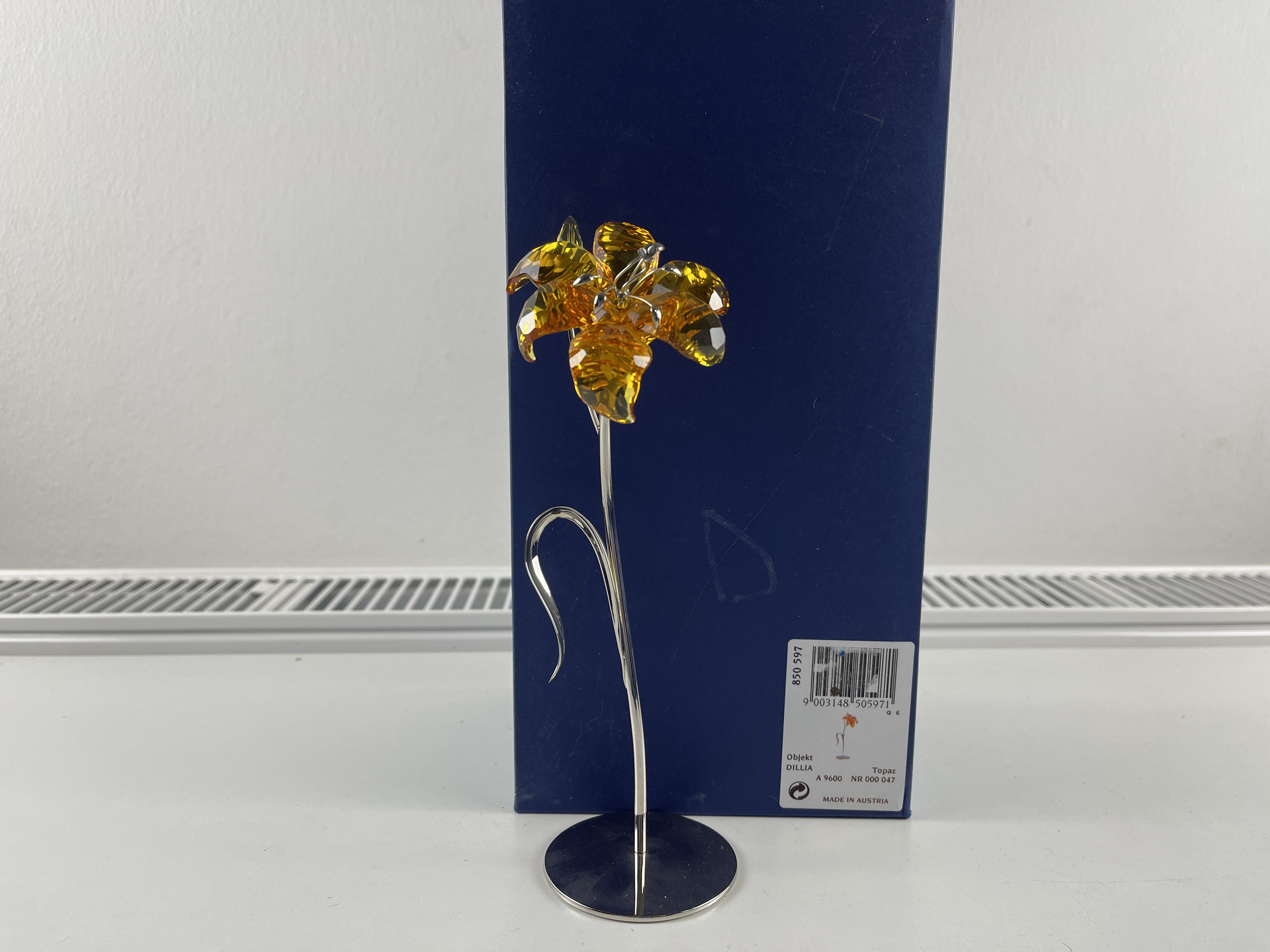 Swarovski Figur 850597 Paradise Blume Dillia Topaz 21,3 cm Kiste Top Zustand   