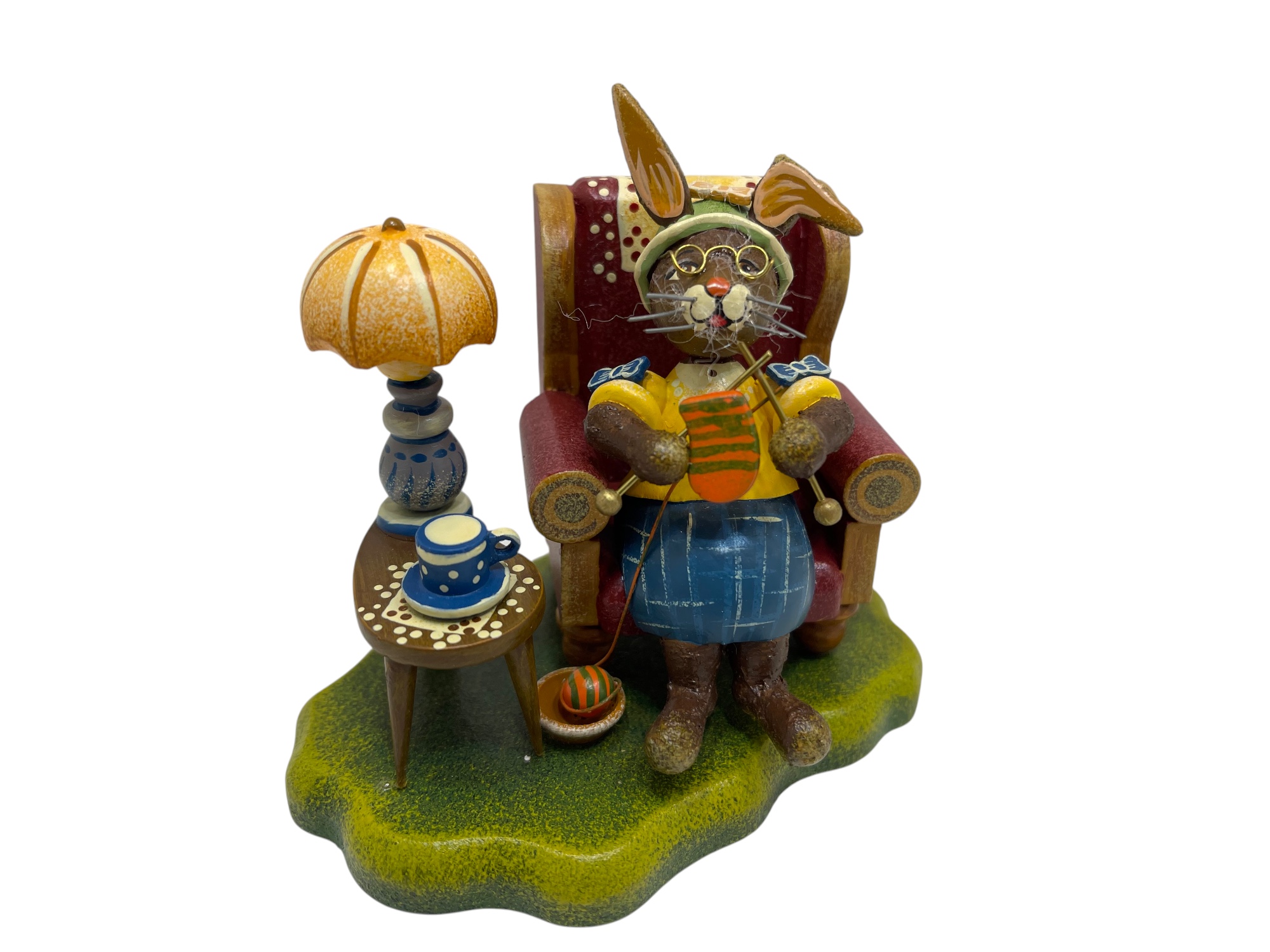 Erzgebirge Sammler Figur Hubrig Hase 8 x 9 cm. Top Zustand