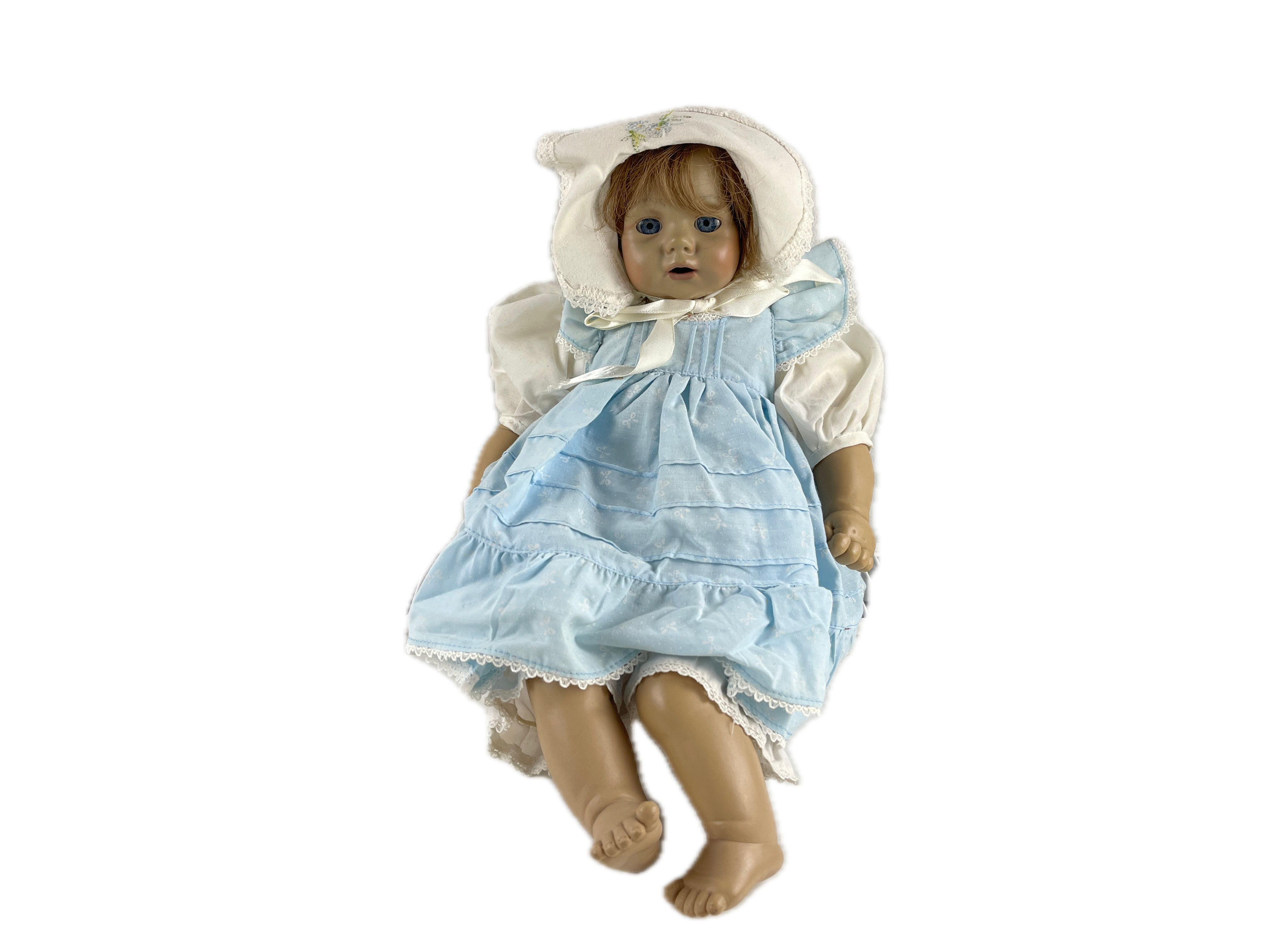 Künstlerpuppe Vinyl Puppe 42 cm. Top Zustand      