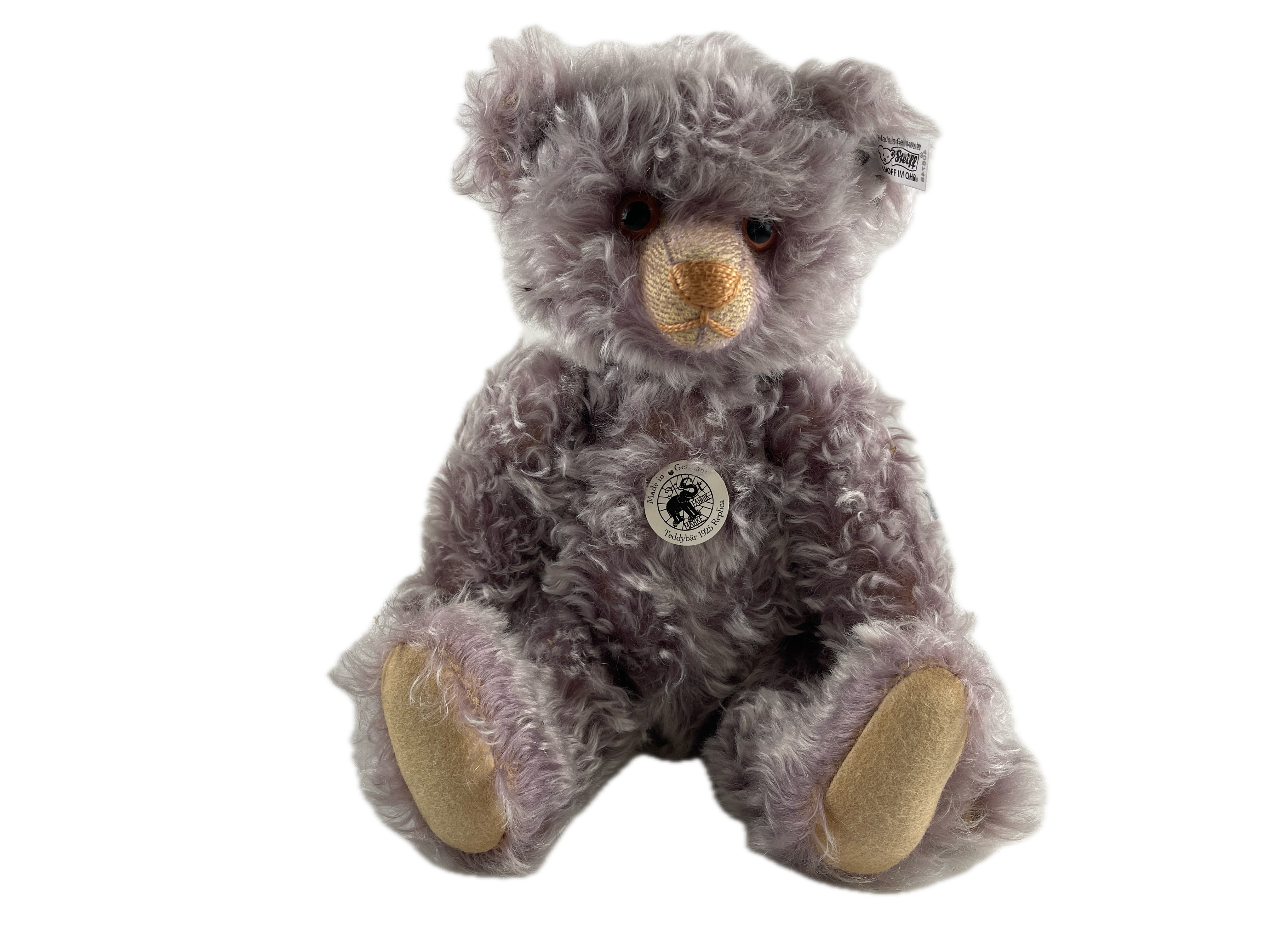 Steiff 408748 Teddybär 1925 Replica Mohair violett gespitzt 36 cm - Top Zustand  
