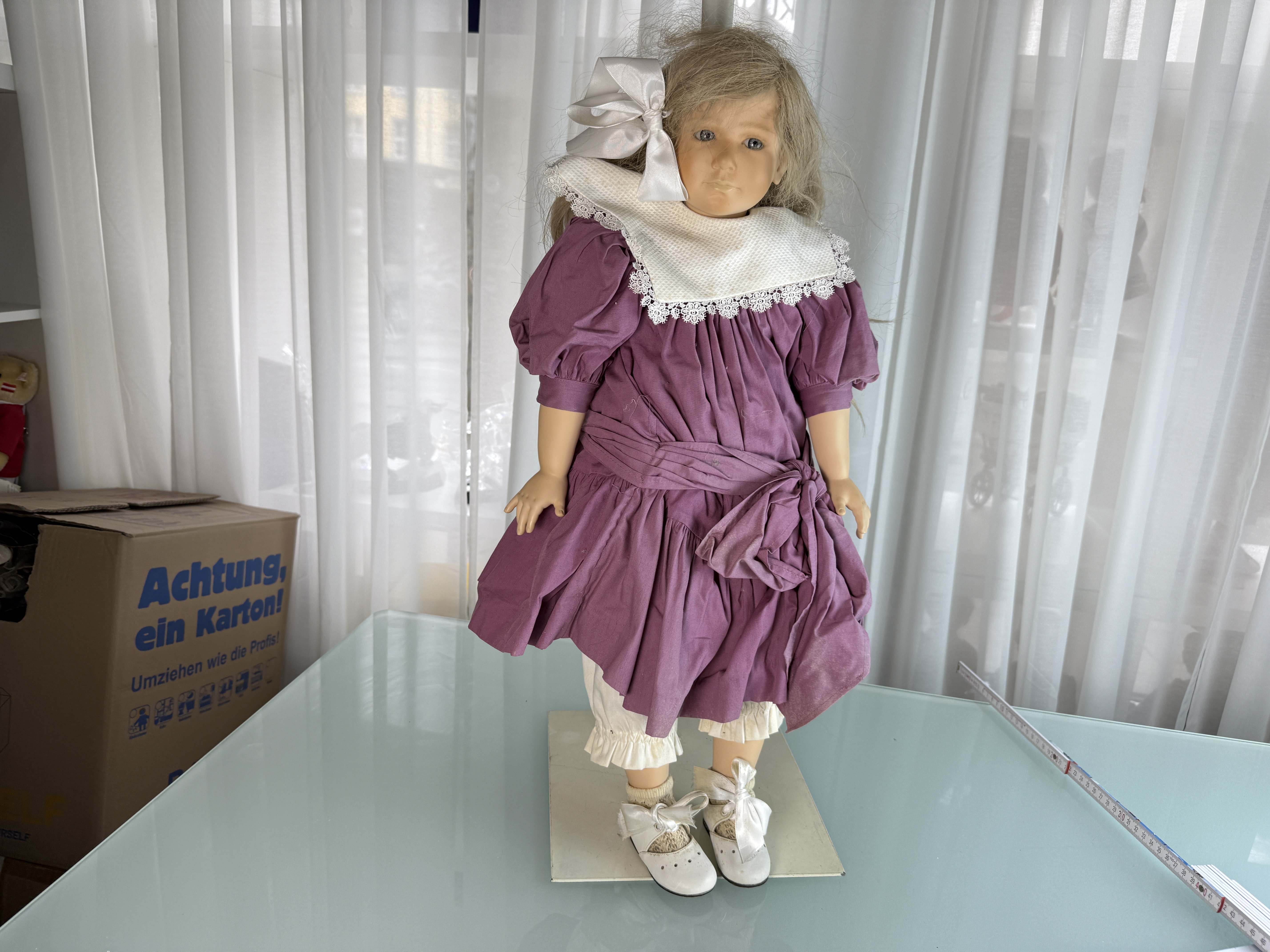 Künstlerpuppe Ruth Treffeisen Vinyl Puppe 66 cm. Top Zustand   