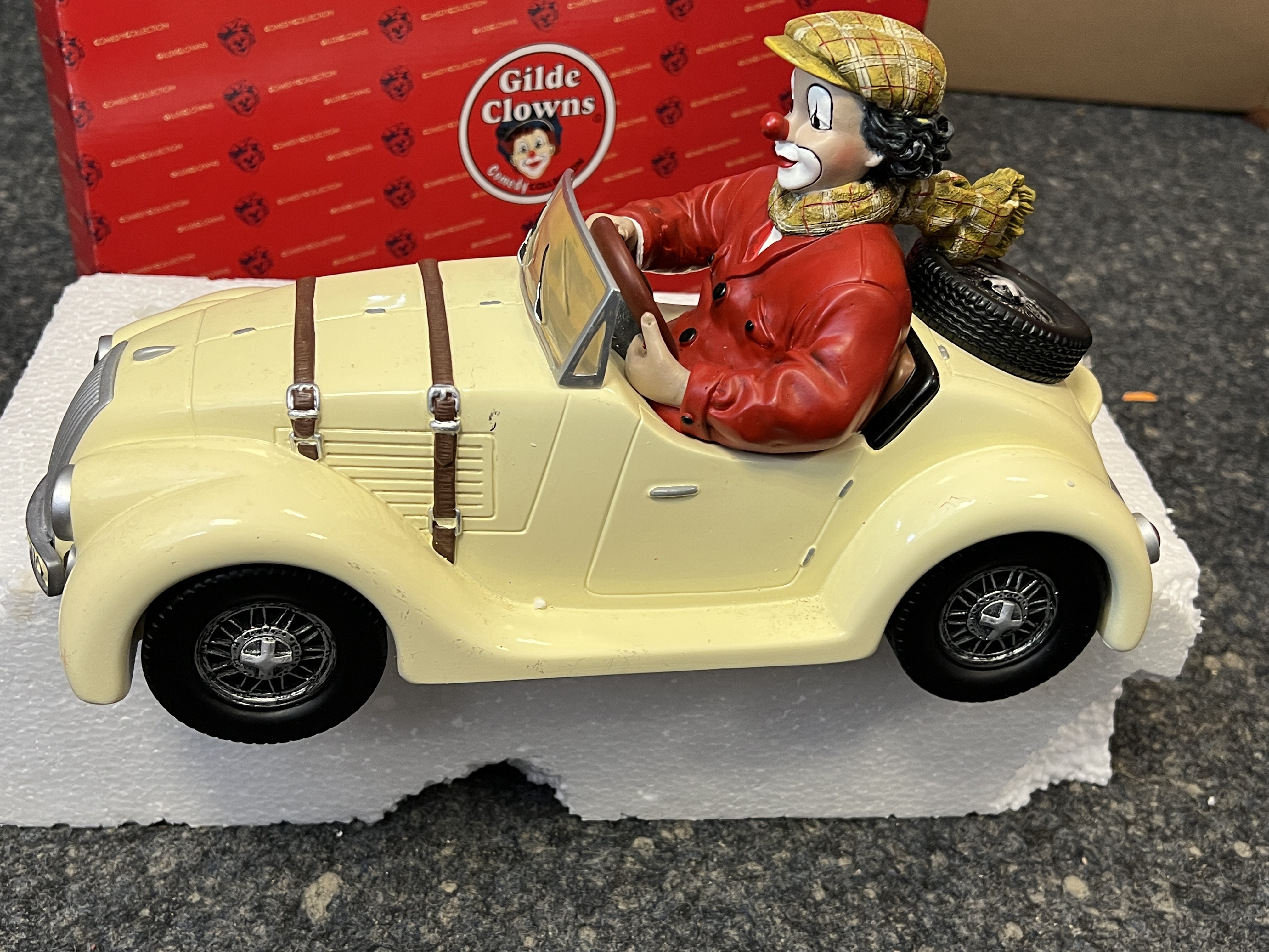 Original Gilde Clown Auto Oldtimer  14,5 x 24 cm. Top Zustand  