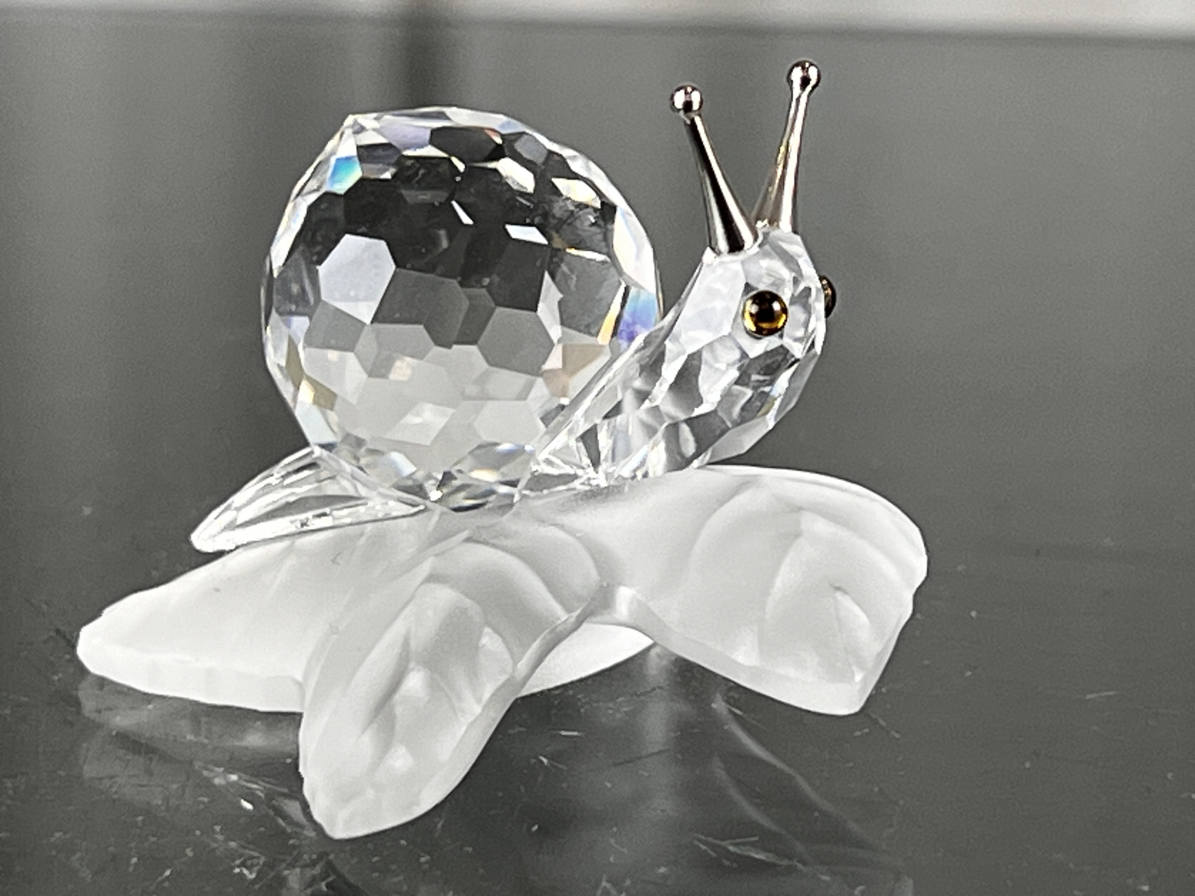 Swarovski Figur 196501 Schnecke auf Blatt. 5 cm. Top Zustand. 