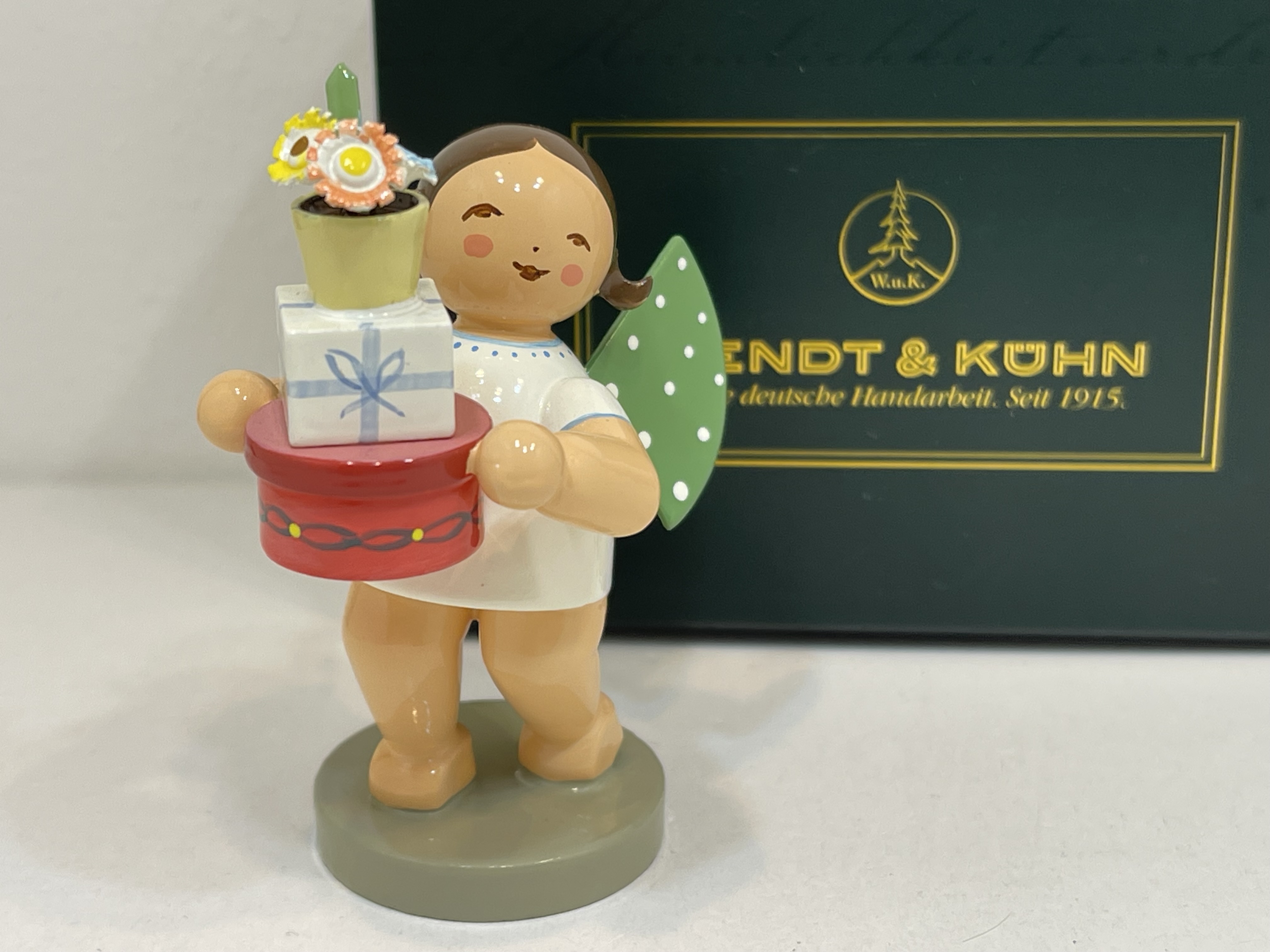 Wendt und Kühn Erzgebirge Figur Engel 6,5 cm + OVP - Top Zustand  
