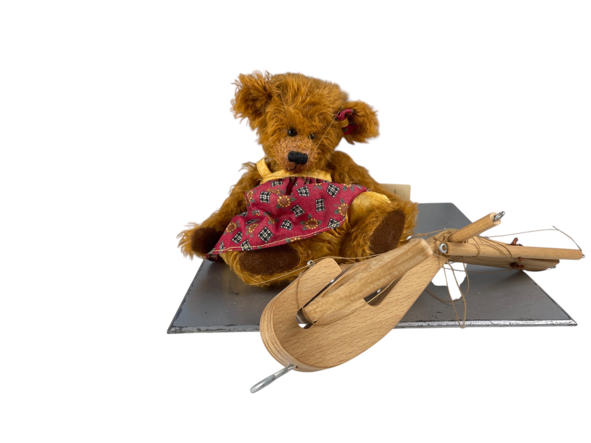 Künstlerbär Teddybär Marionette 22 cm. Top Zustand.  