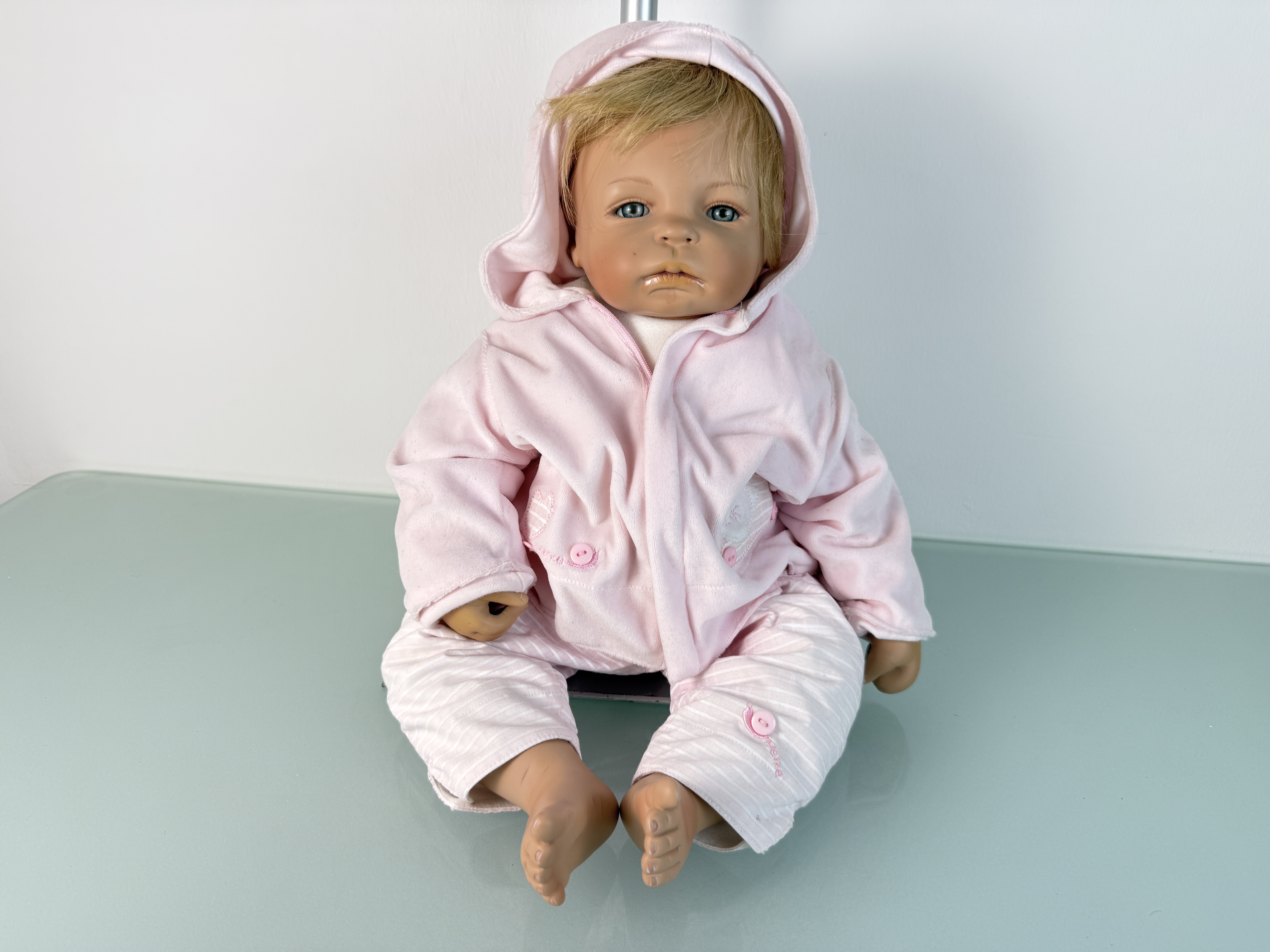 Künstlerpuppe Inge Tenbusch Porzellan Puppe 55 cm. Top Zustand.