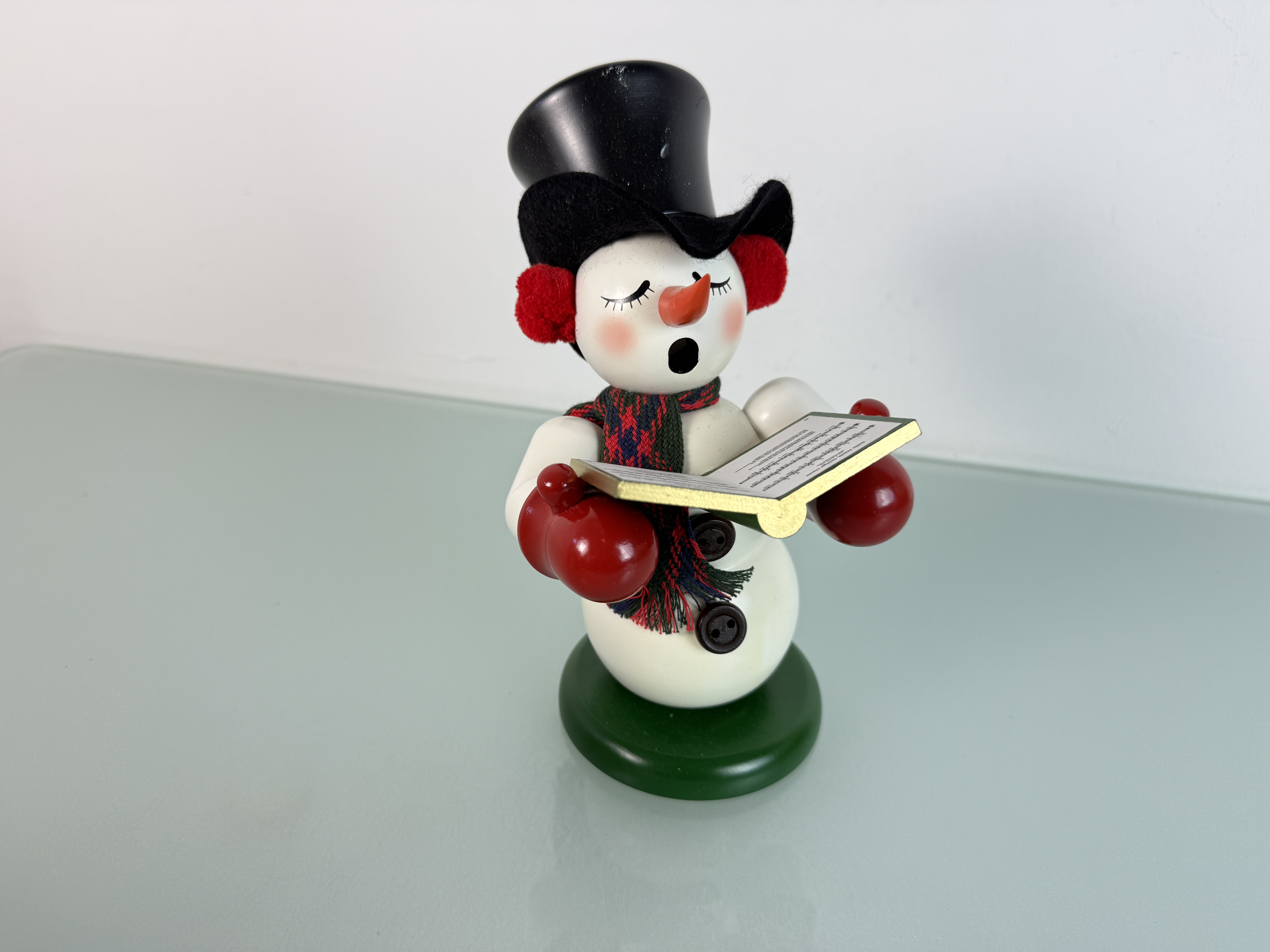 Erzgebirge Figur Räuchermännchen Schneemann 23,5 cm. Top Zustand  