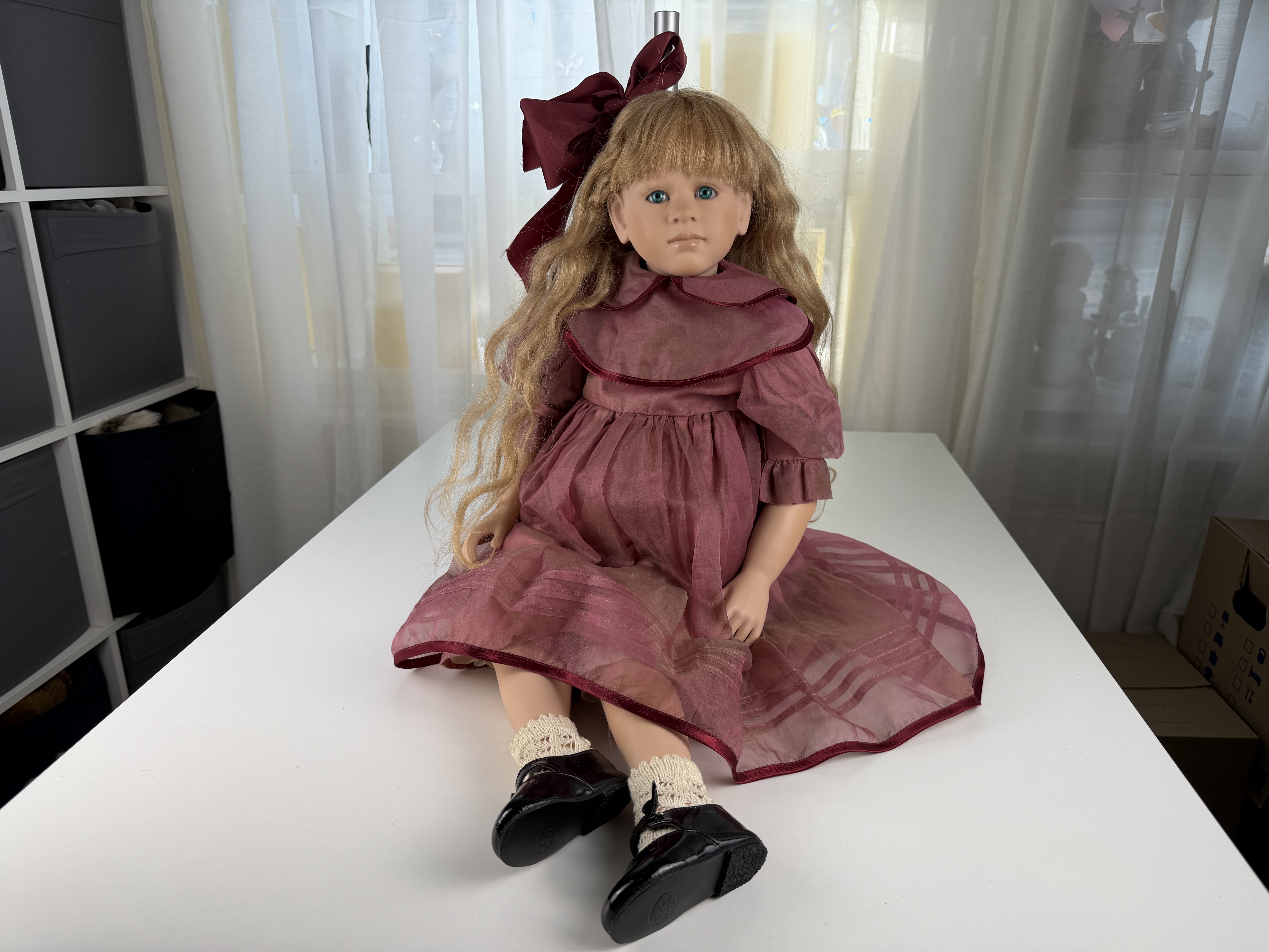 Künstlerpuppe Ruth Treffeisen Vinyl Puppe 74 cm. Top Zustand  