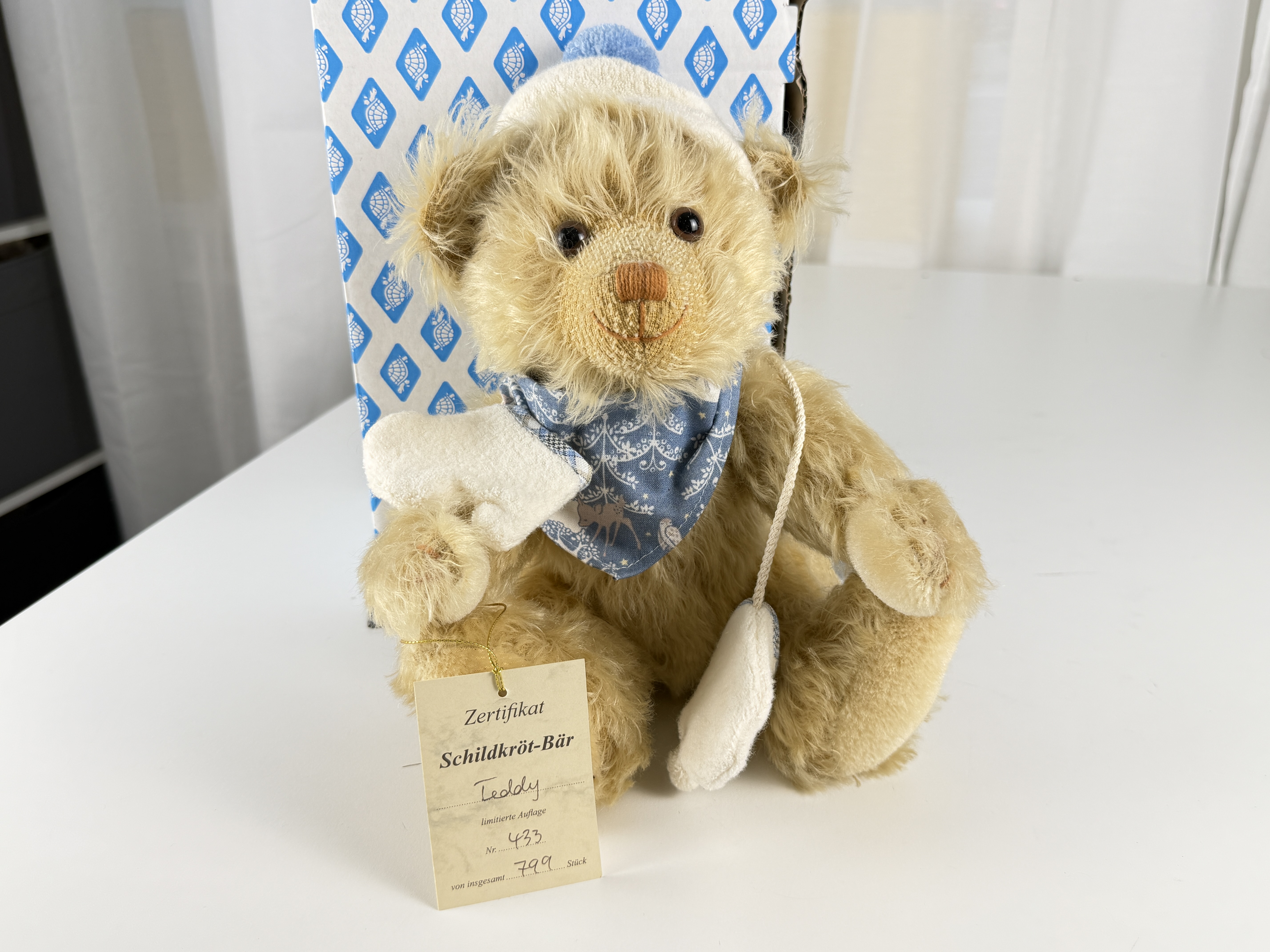 Schildkröt Künstlerbär Teddybär 32 cm. Top Zustand. Nichtraucherhaushalt 