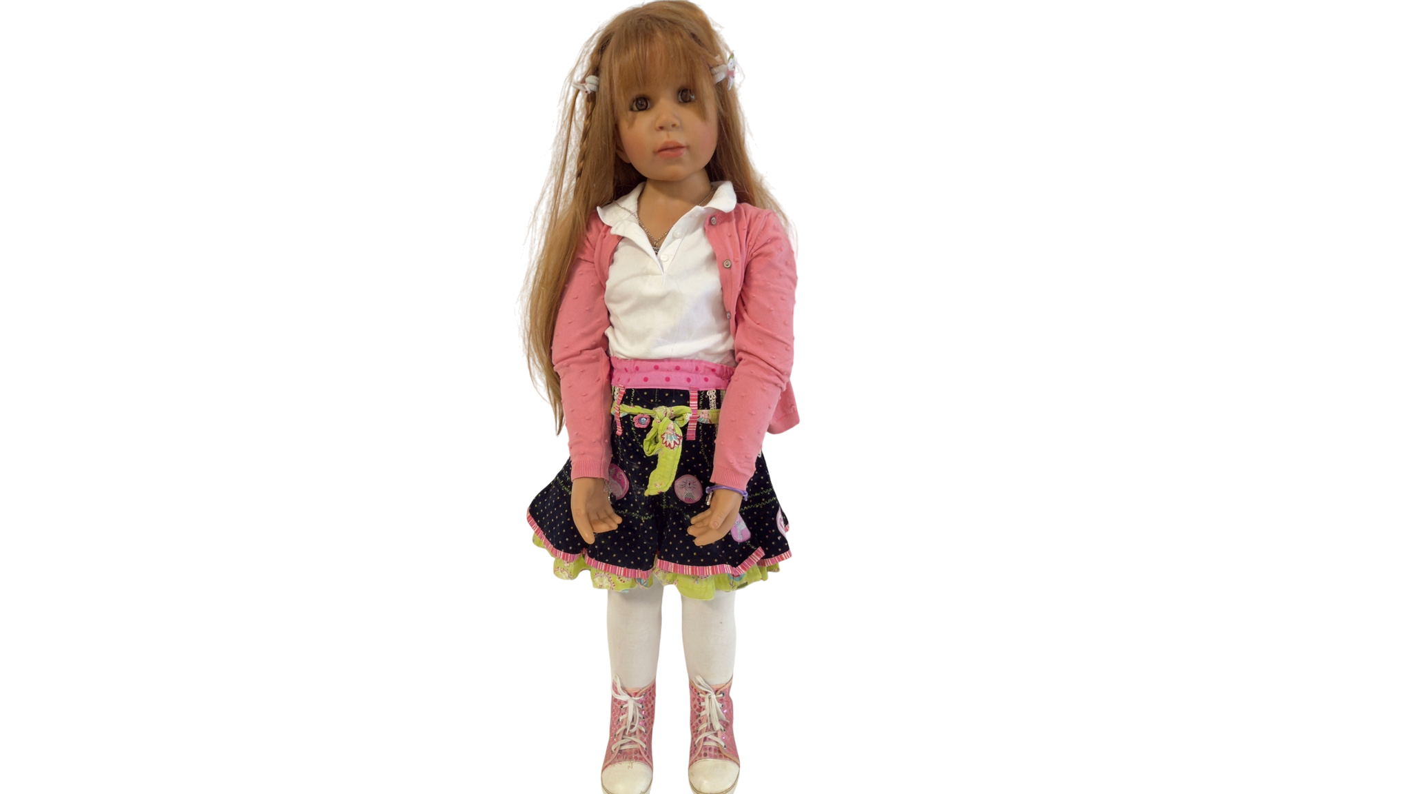 Künstlerpuppe Puppe Monika Peter Leicht Vinyl Puppe 104 cm guter Zustand siehe Fotos 