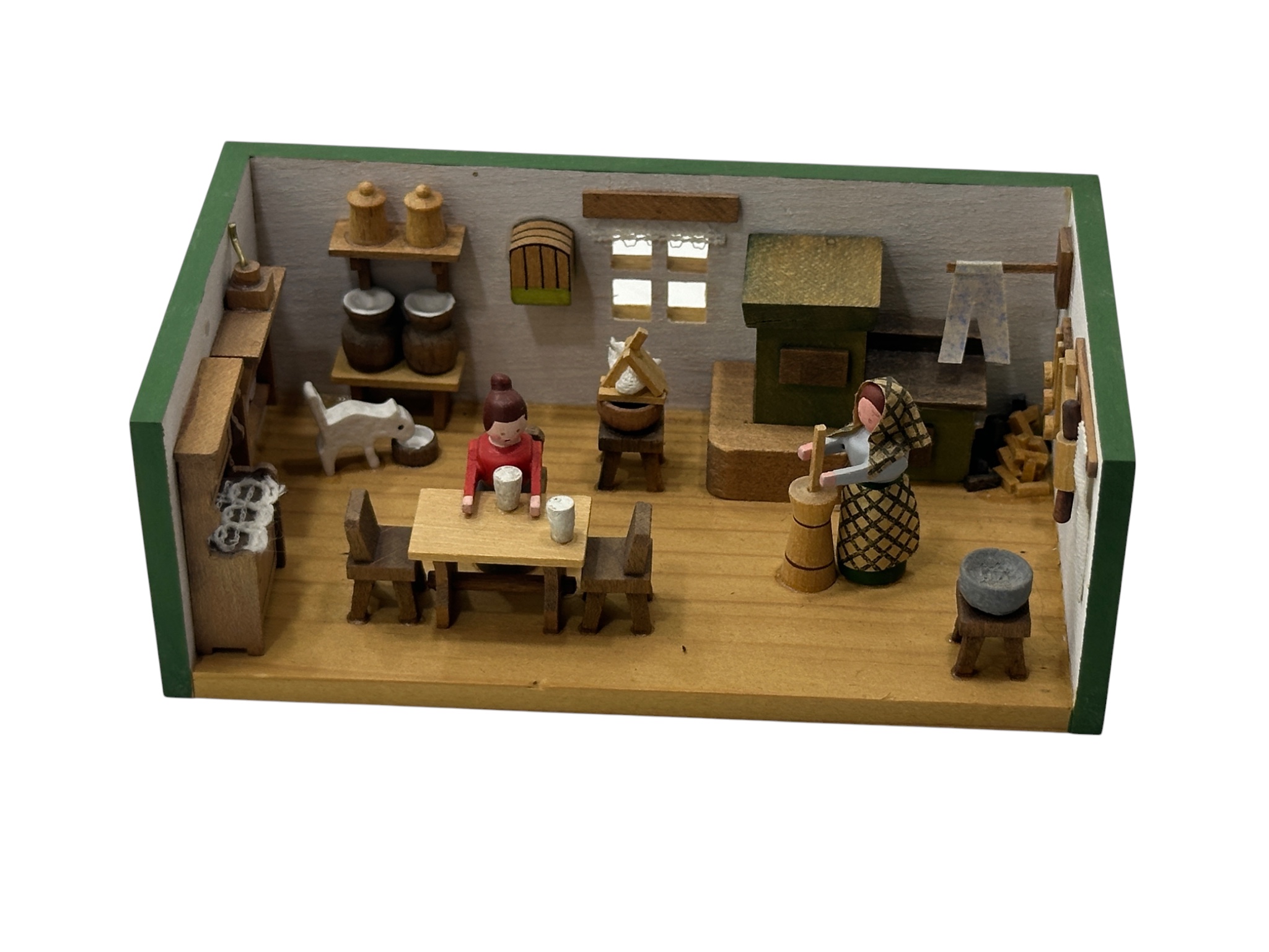 Erzgebirge Seiffener Miniaturstube Küche 10,7 x 6 x 4 cm. Top Zustand