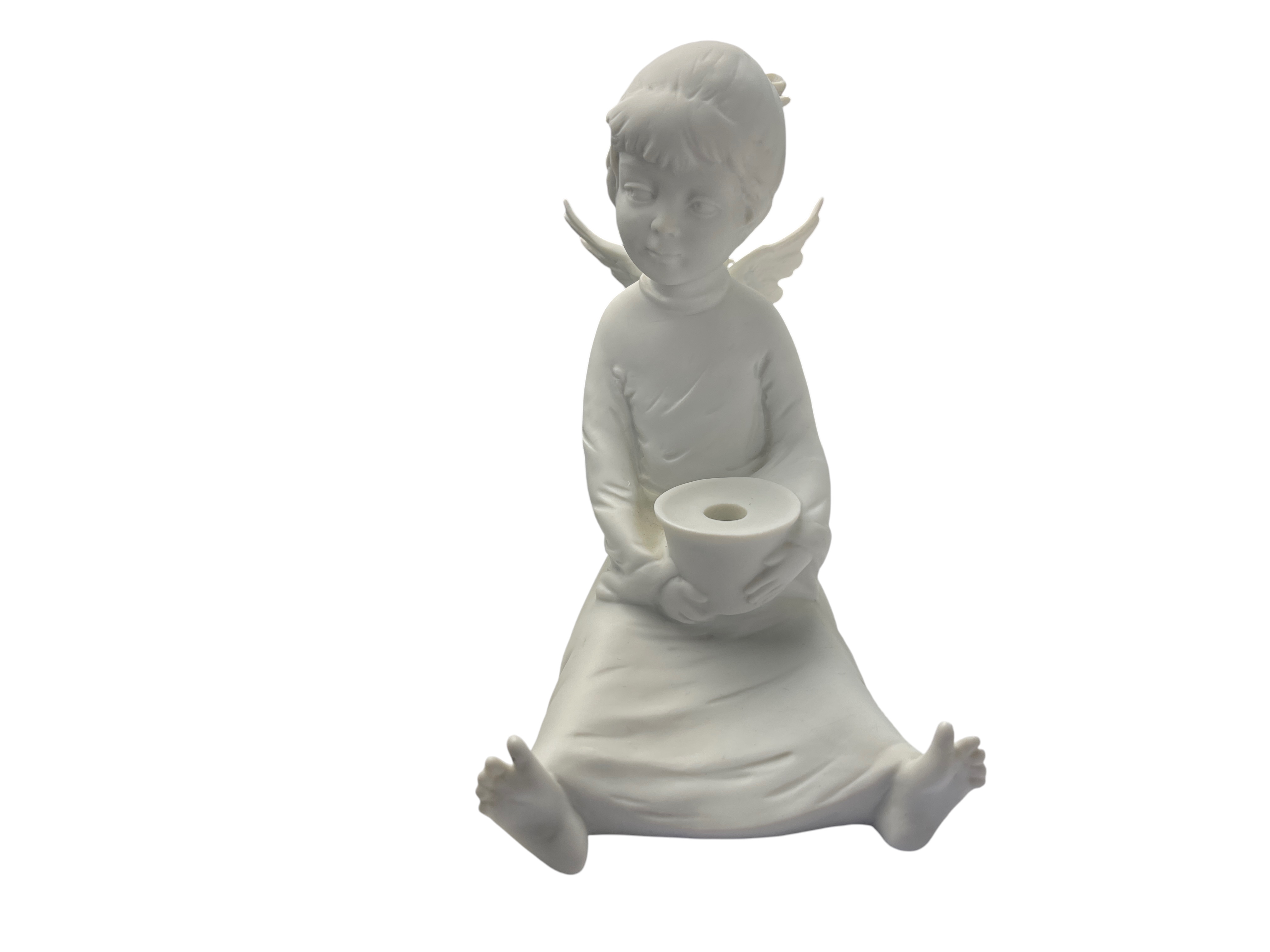 Kaiser Porzellan Figur Engel Kerzenständer 14 cm - Top Zustand  