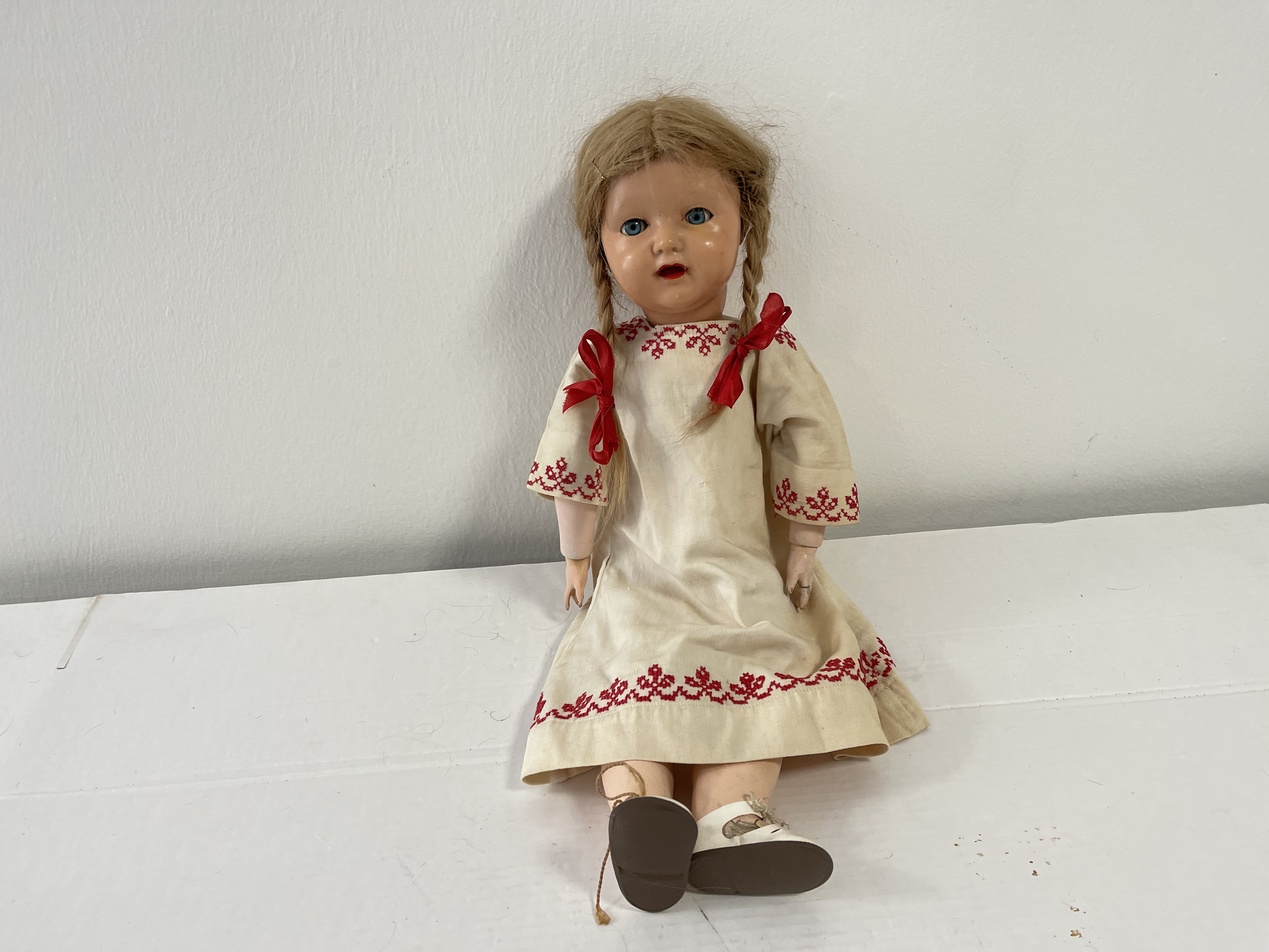 Alte Schildkrötpuppe K&W Puppe Sammler Puppe 53 cm Zustand siehe Fotos