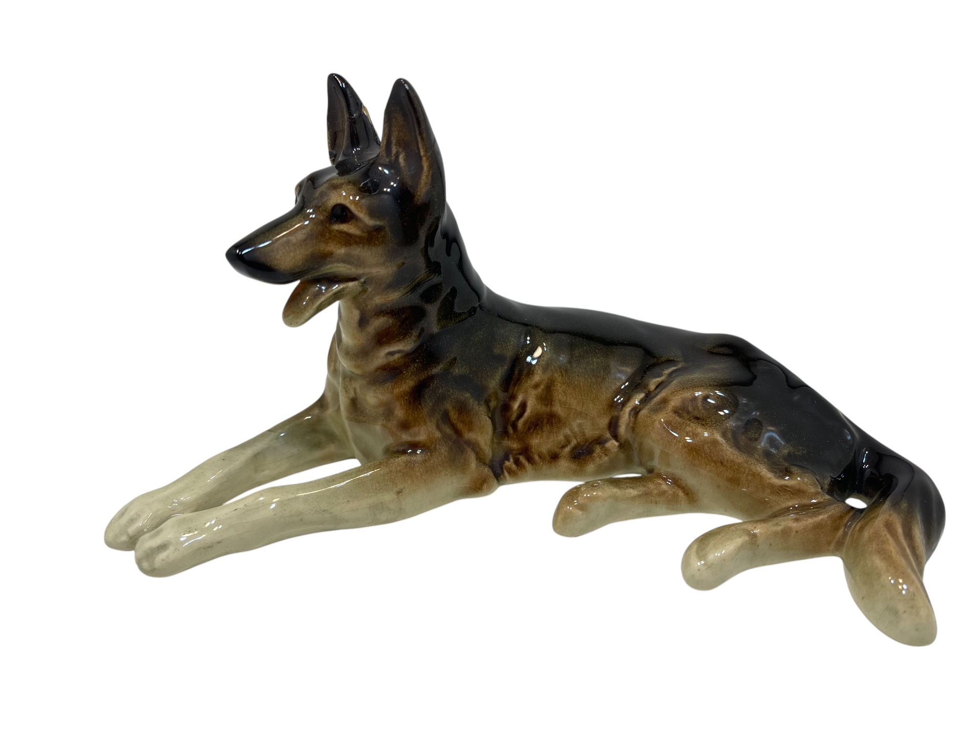Schäferhund-Figur Aus Handbemaltem Ton – 18 Cm Hoch, Handgefertigt In Spanien