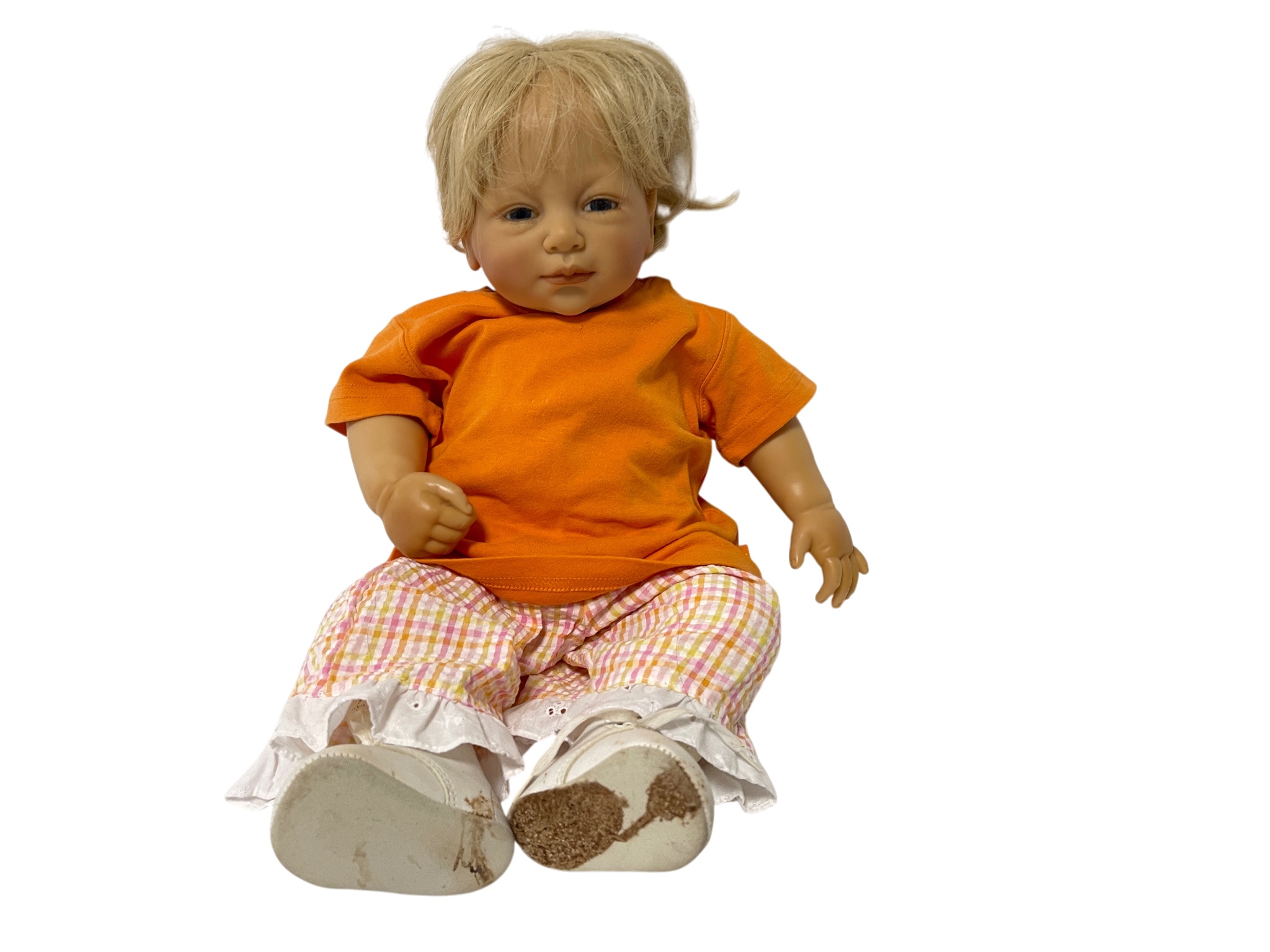 Künstlerpuppe Brigitte Leman Vinyl Puppe 52 cm. Zustand siehe Fotos