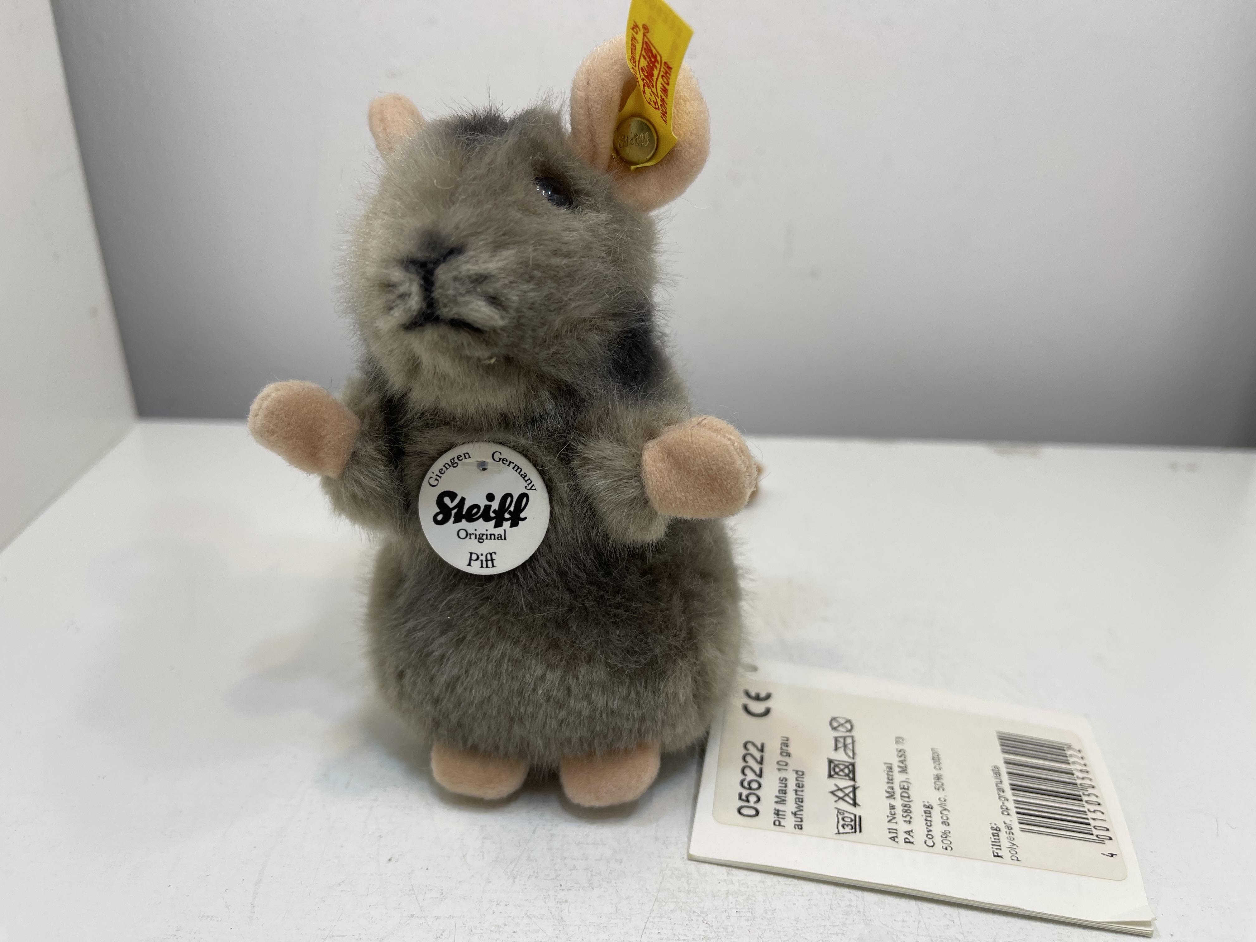Steiff Tier 056222 Maus Piff  12 cm - Top Zustand 