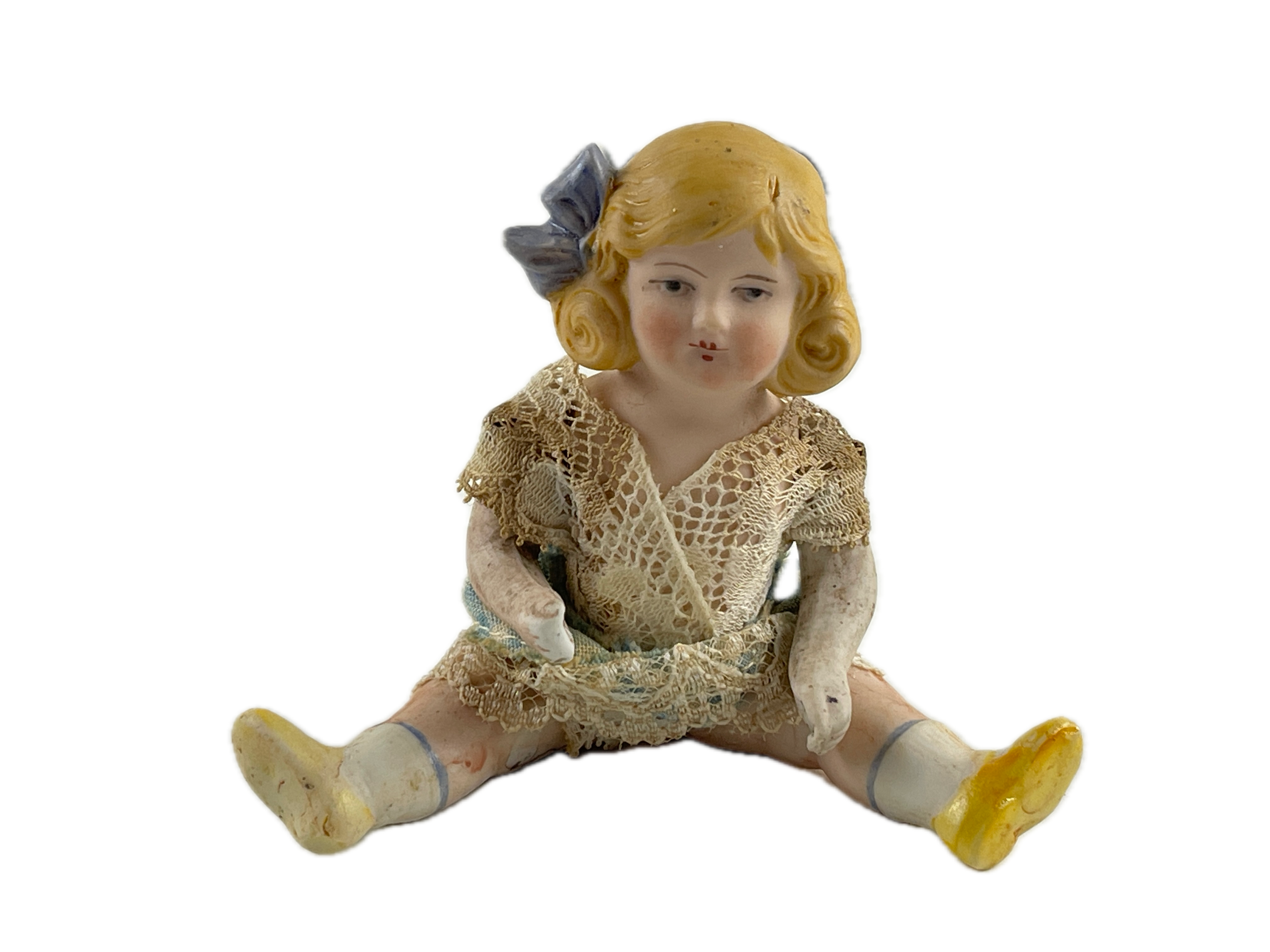 Künstlerpuppe alte Porzellankopf Sammler Puppe 11,5 cm Zustand siehe Fotos  