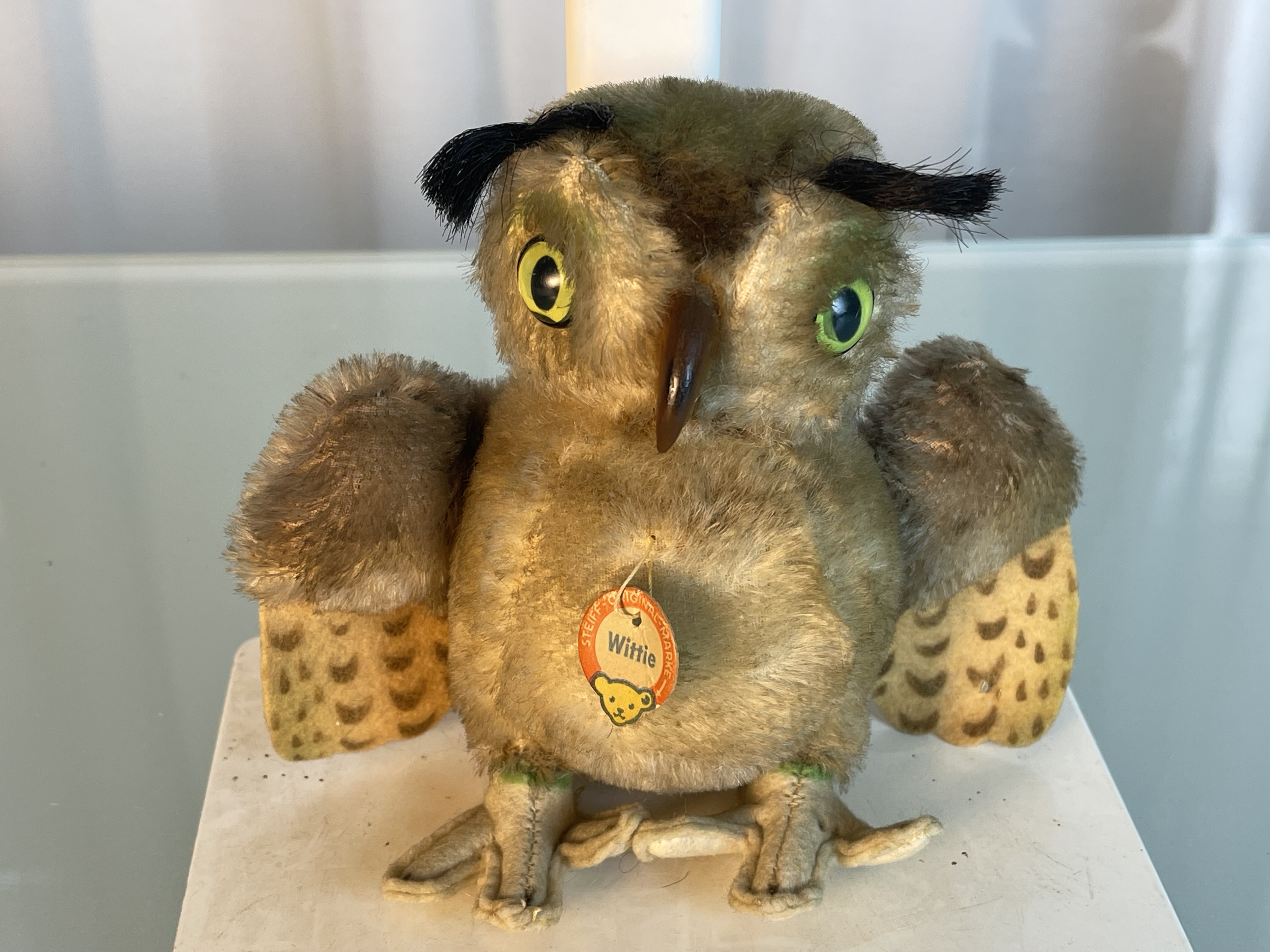 Steiff Tier Eule Wittie 13 cm. - Top Zustand