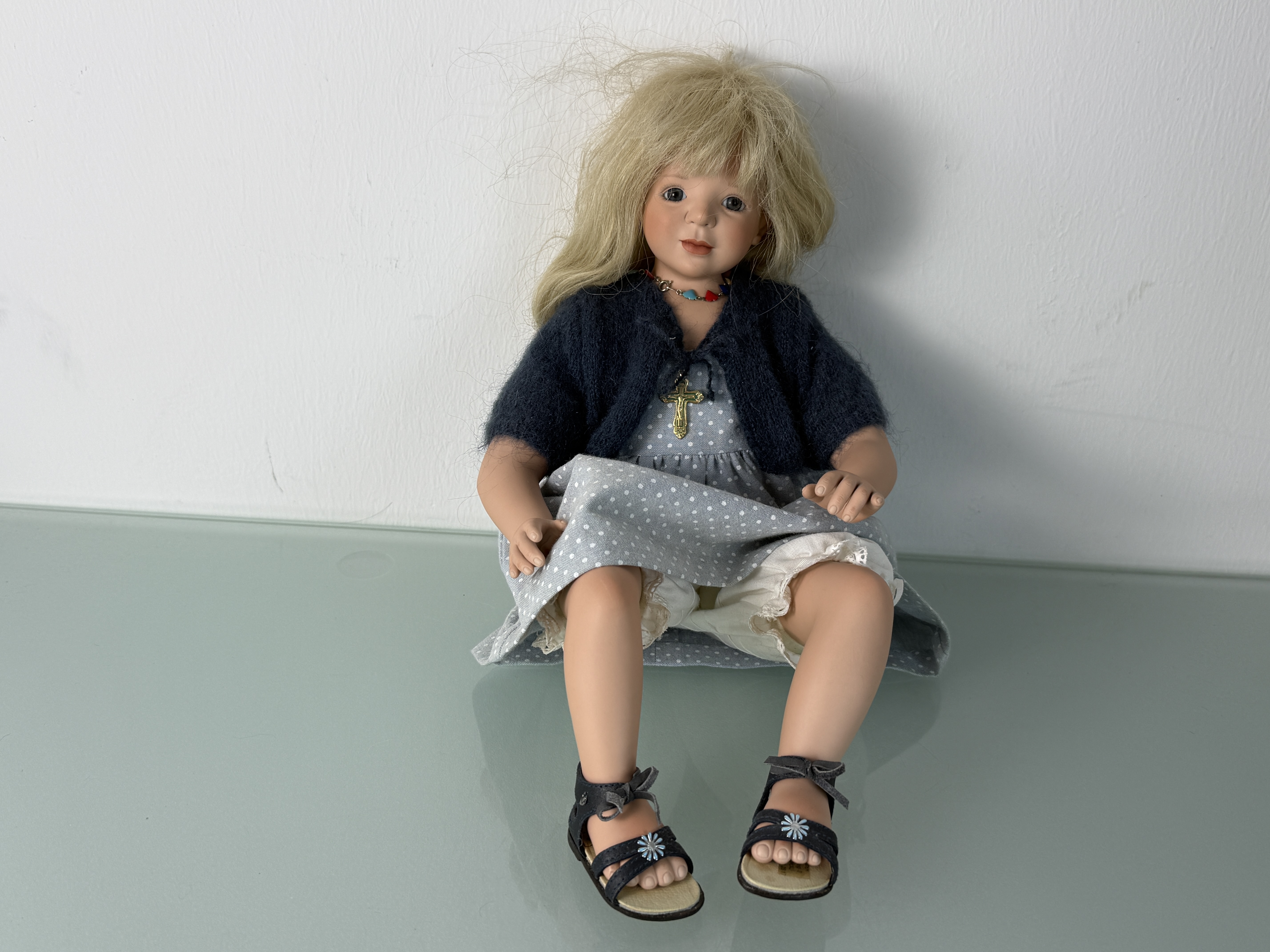Künstlerpuppe Sammler Porzellanpuppe Gaby Schlotz 38 cm Zustand siehe Fotos 