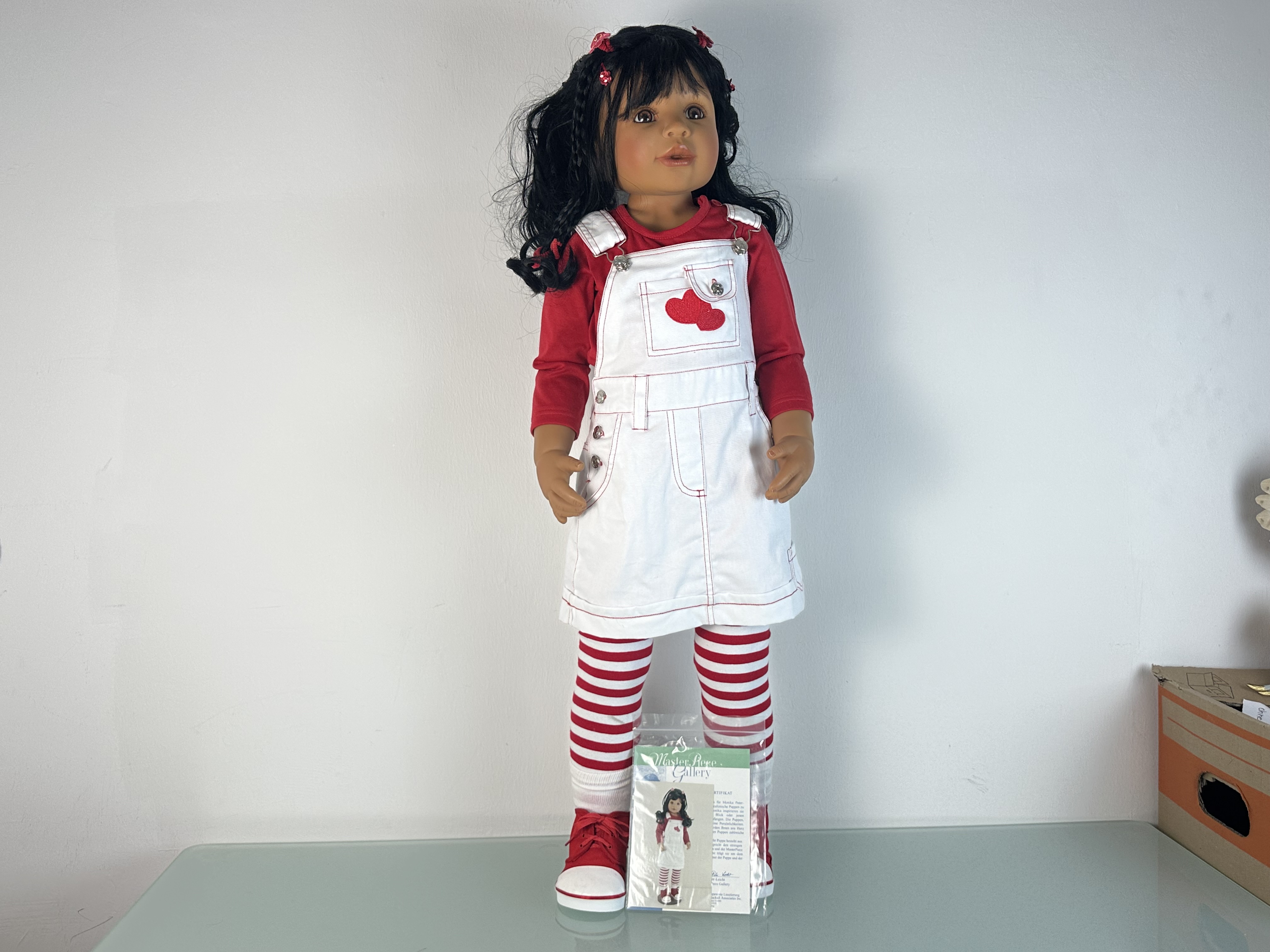 Künstlerpuppe Puppe Monika Peter Leicht Vinyl Puppe 95 cm. Top Zustand
