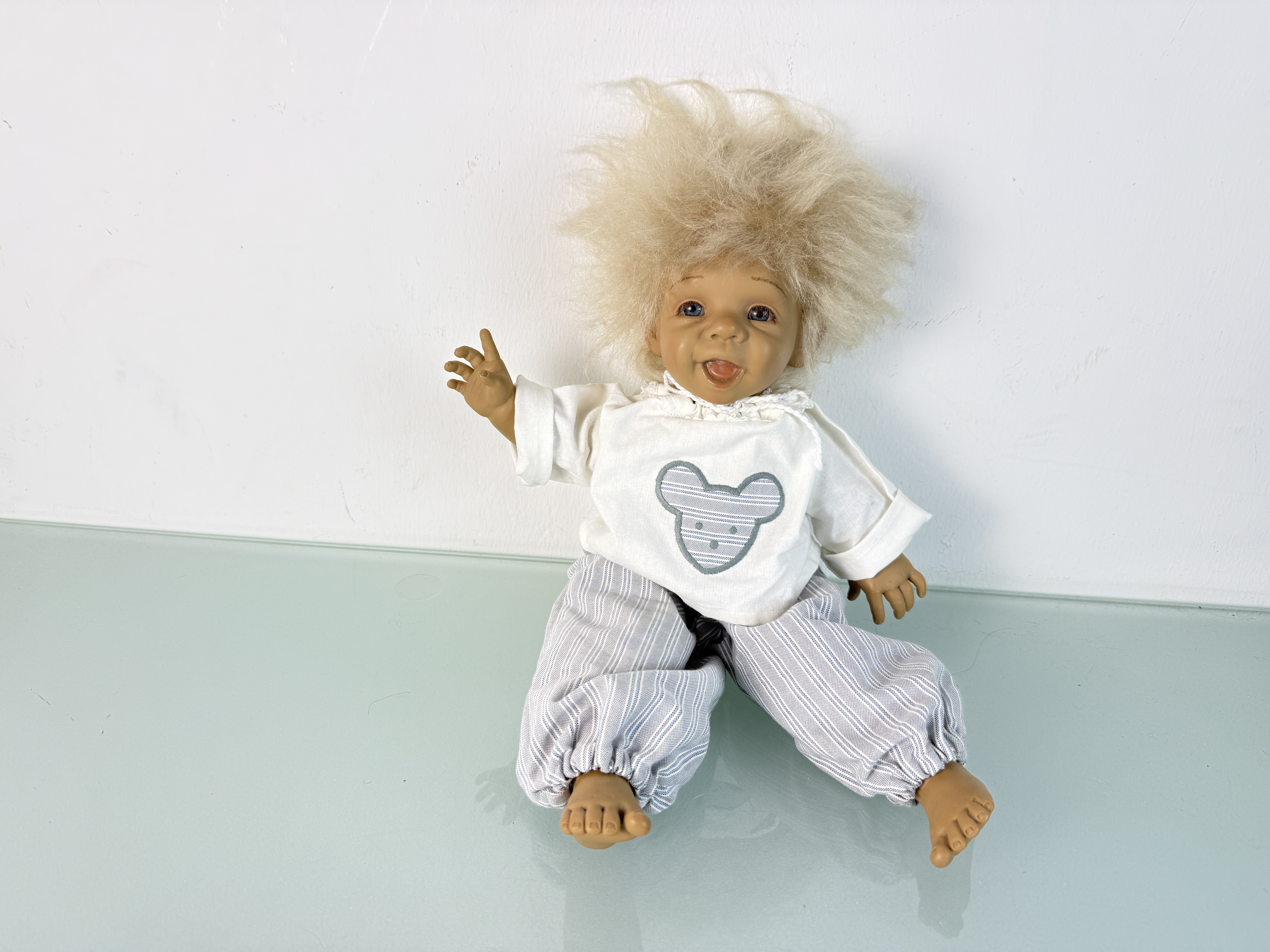Jeckle Jansen Künstlerpuppe Puppe Vinyl Puppe 43 cm. Top Zustand 