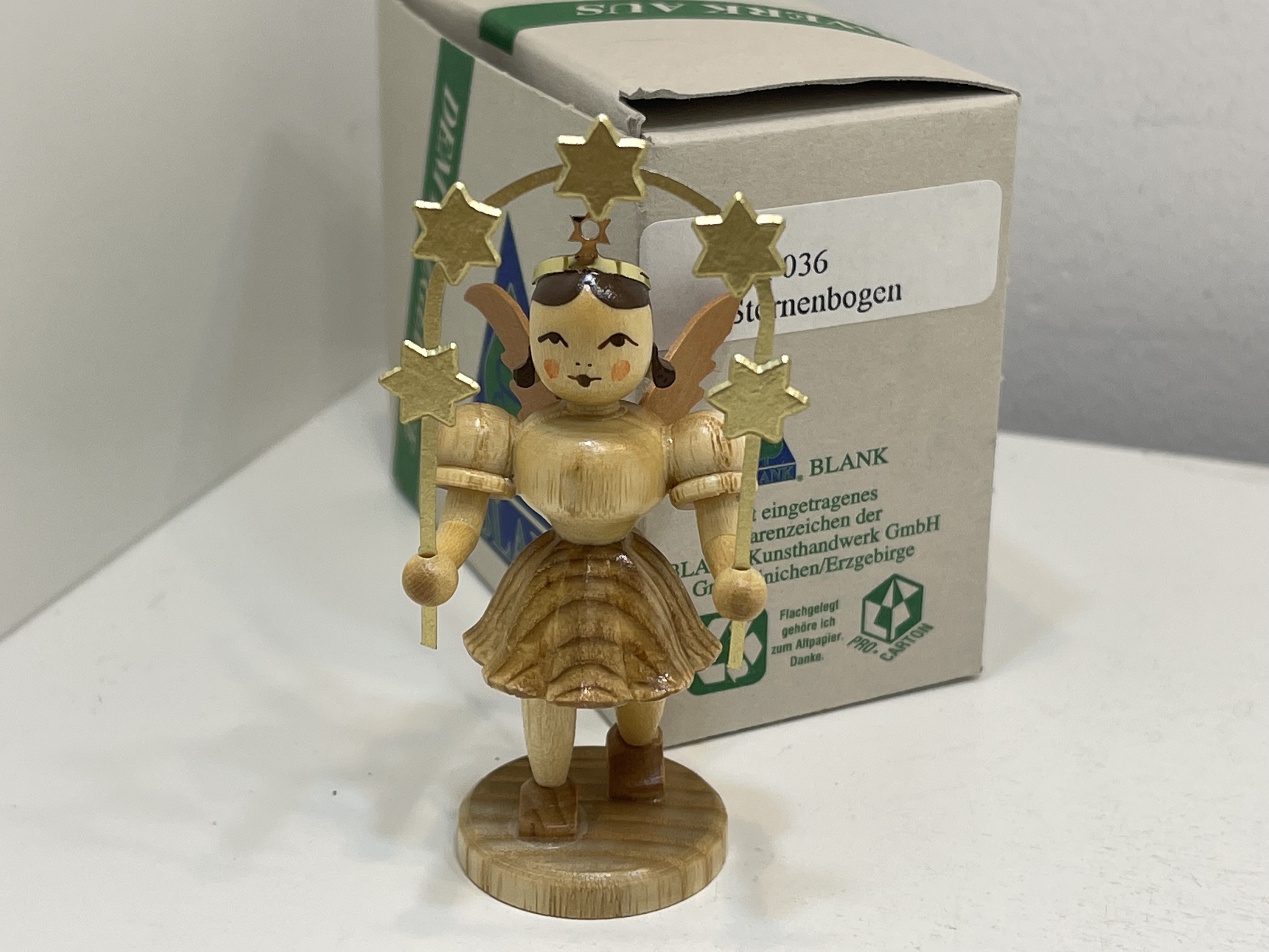 Erzgebirge Blank Figur Engel 8 cm. + OVP Top Zustand  