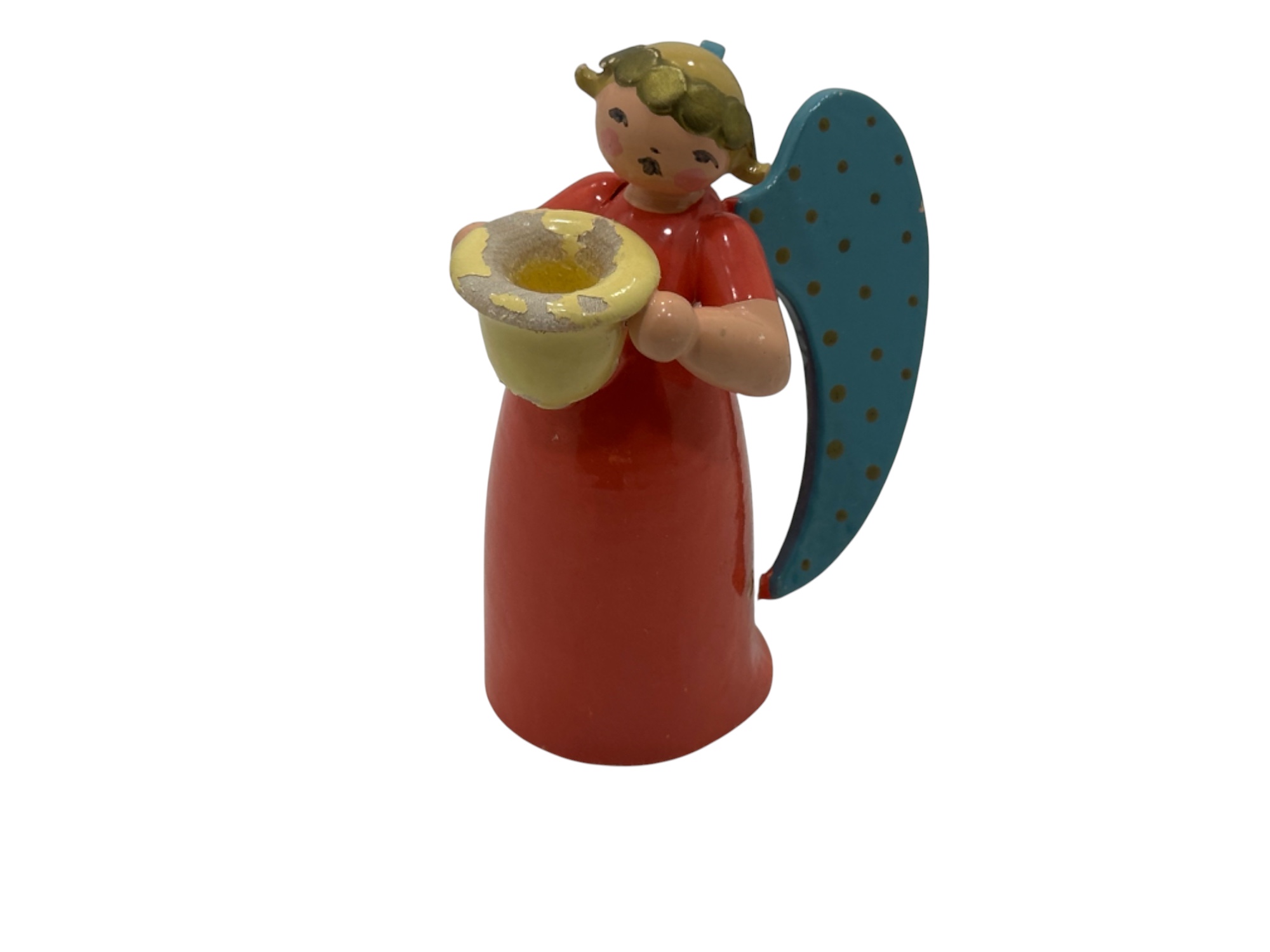 Erzgebirge Figur Brokatengel 8,7 cm. Zustand siehe Fotos