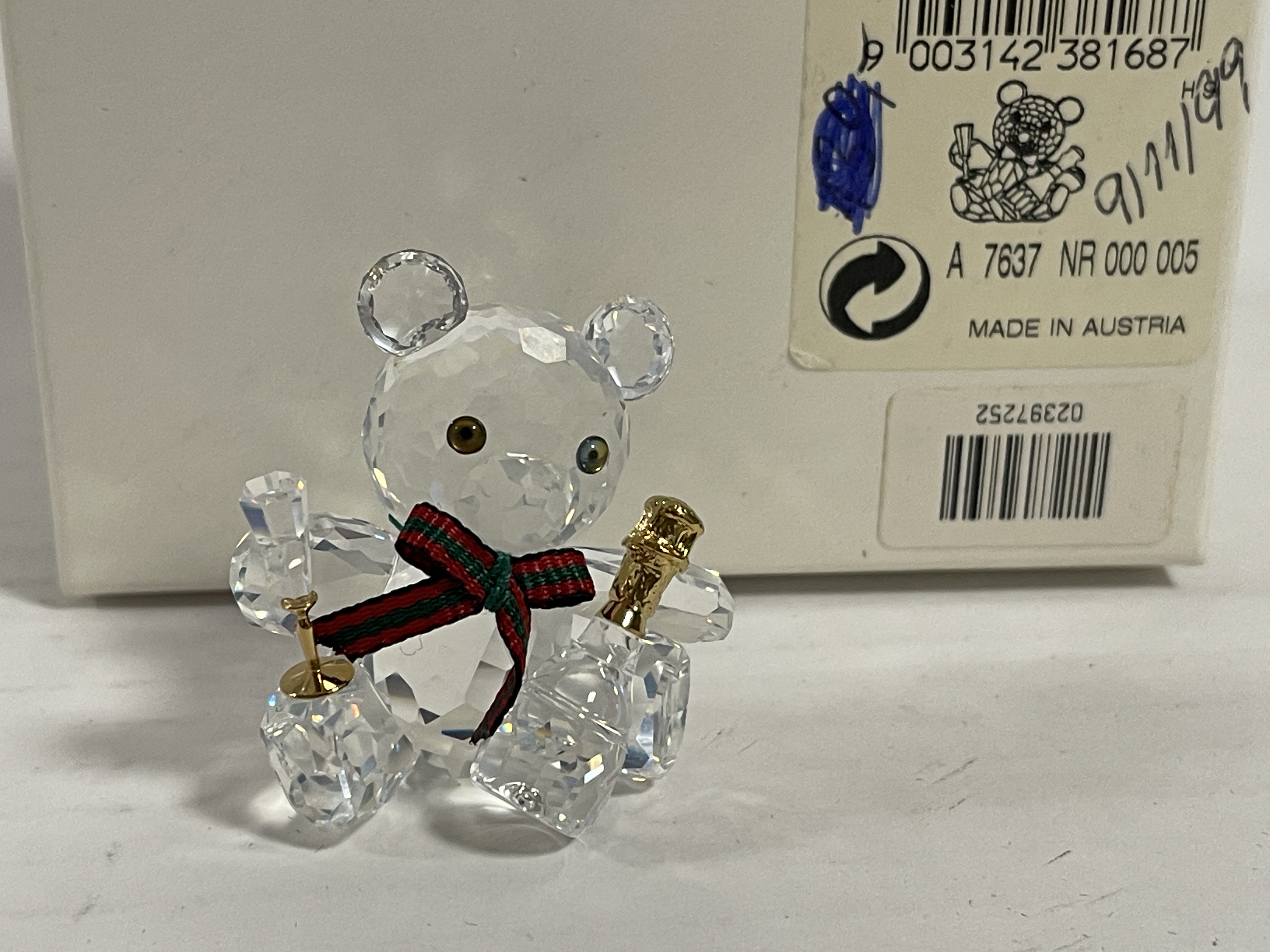 Swarovski Figur 238168 Kris Bär, Feiernder Bär 4 cm. Ovp & Zertifikat Top Zustand