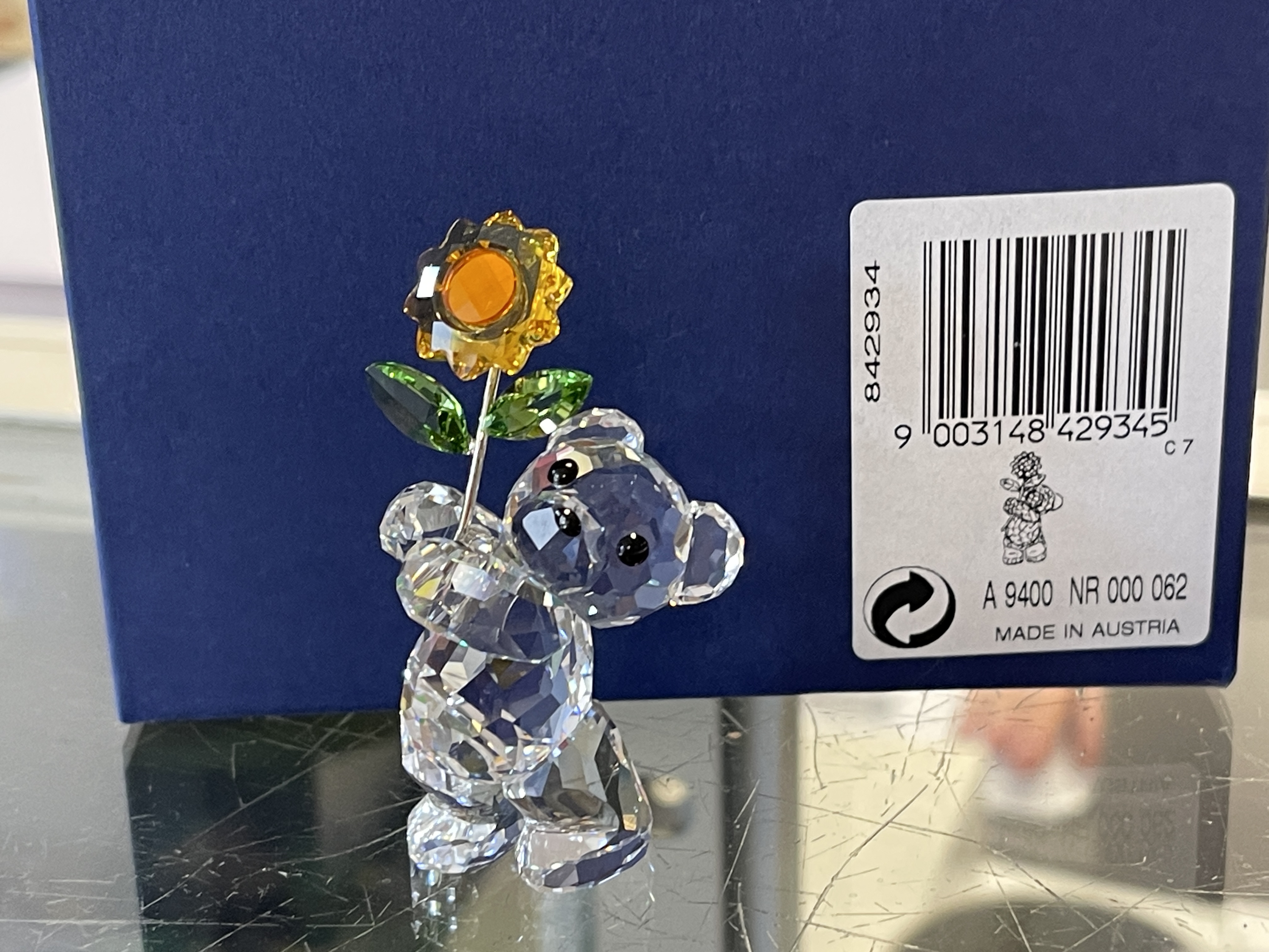 Swarovski Figur 842934 Kris Bär Sonnenblume 5,6 cm Kiste Zertifikat Top Zustand