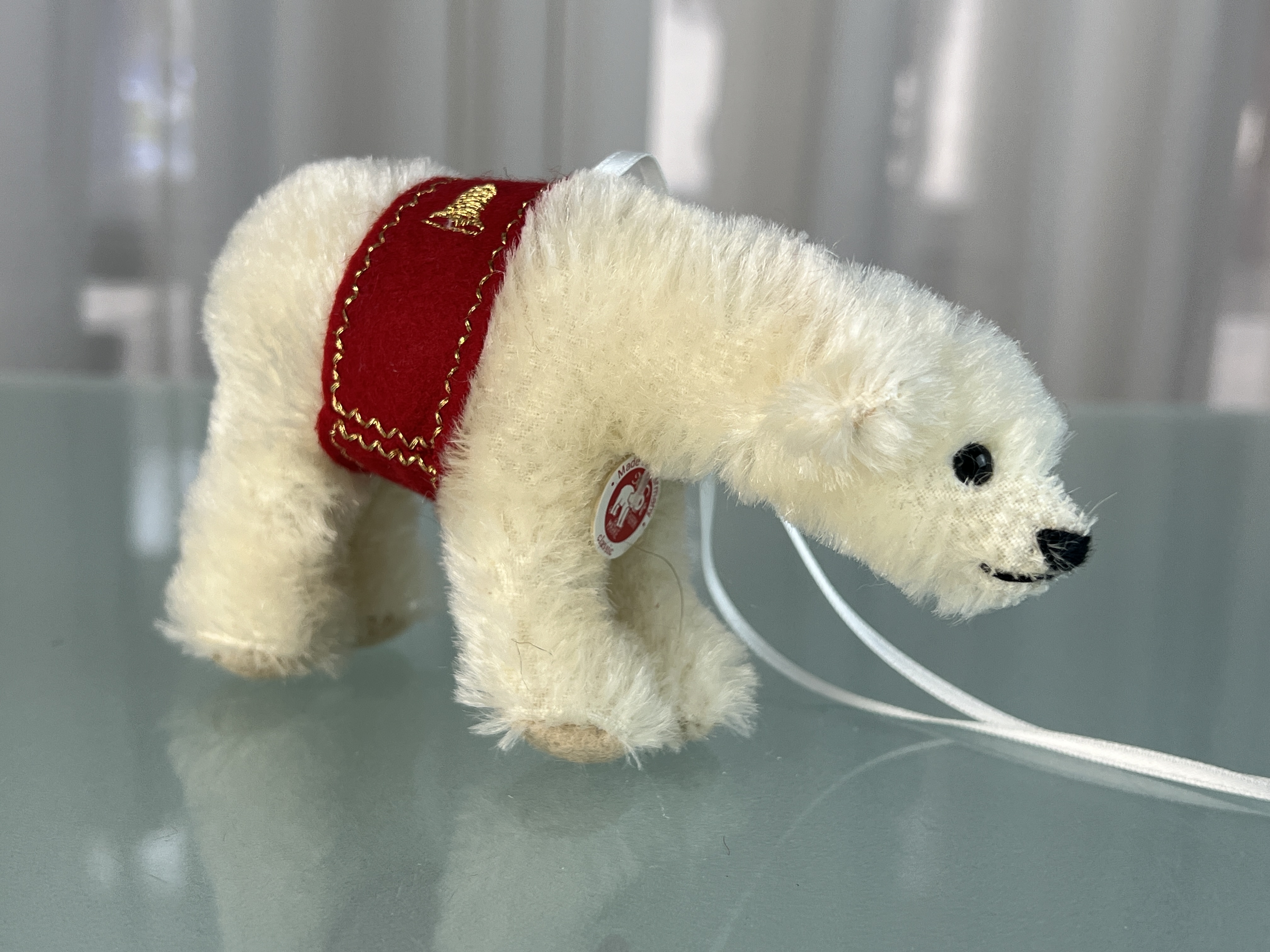 Steiff Tier Eisbär Polarbär Ornament 8 x 14 cm. Top Zustand 