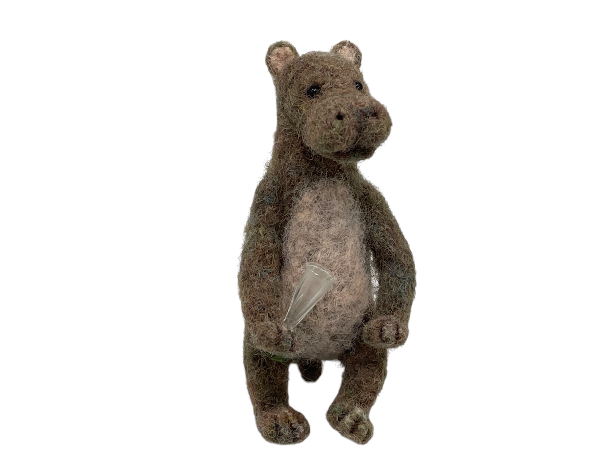 Künstler Stofftier Filz Nilpferd 10 cm. - Top Zustand.  