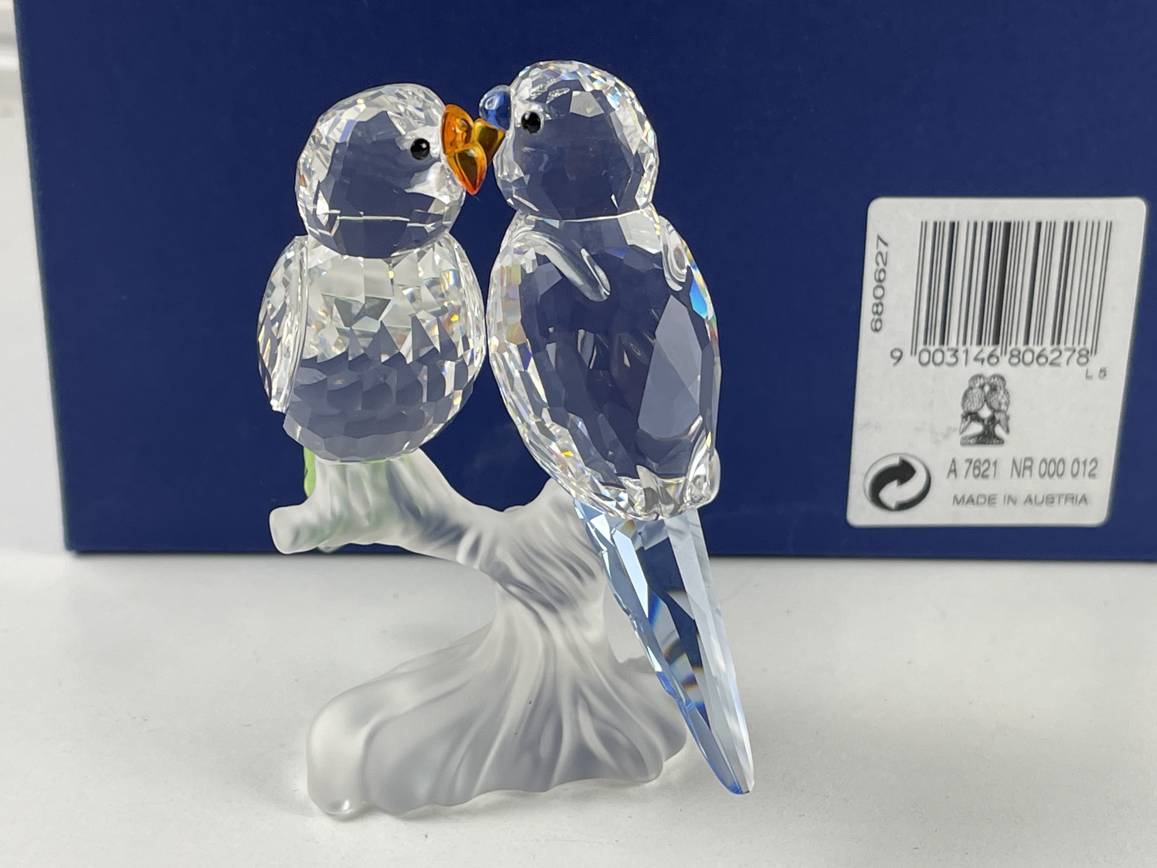 Swarovski Figur 680627 Wellensittiche 8,3 cm Inkl. Ovp Zertifikat Top Zustand  