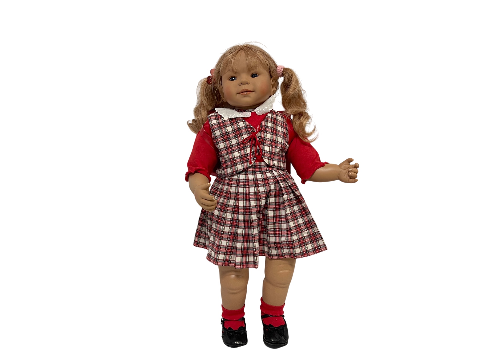 Künstlerpuppe Evelyn Leman Vinyl Puppe 70 cm. Top Zustand    