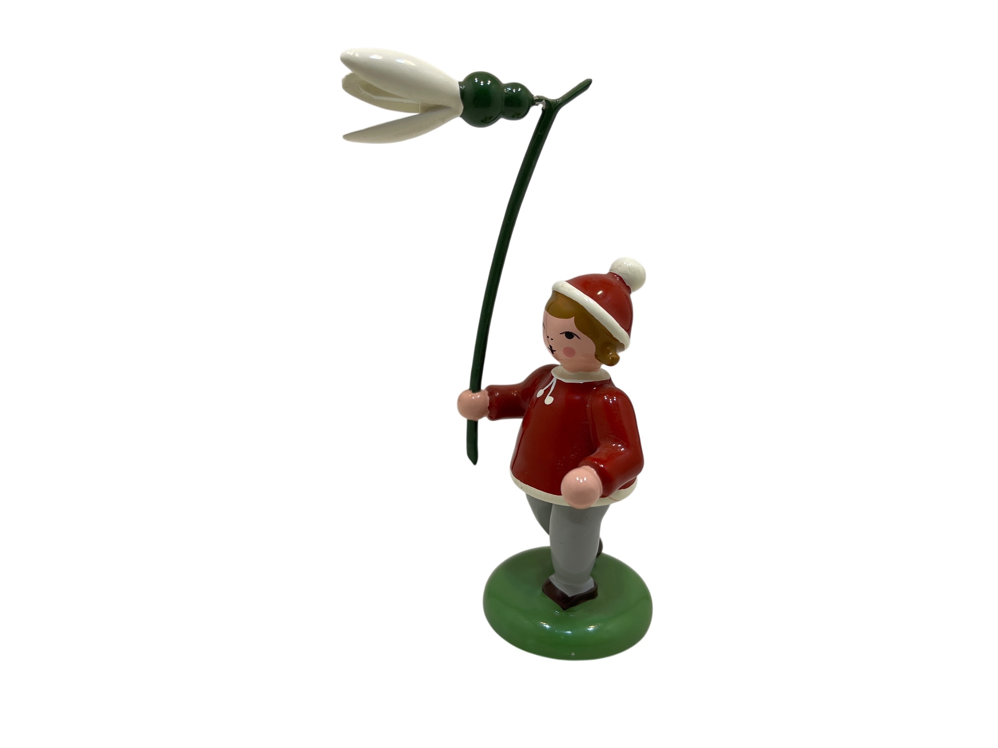 Erzgebirge Figur Sammler Blumenkind Holzfigur 9 cm. Top Zustand  