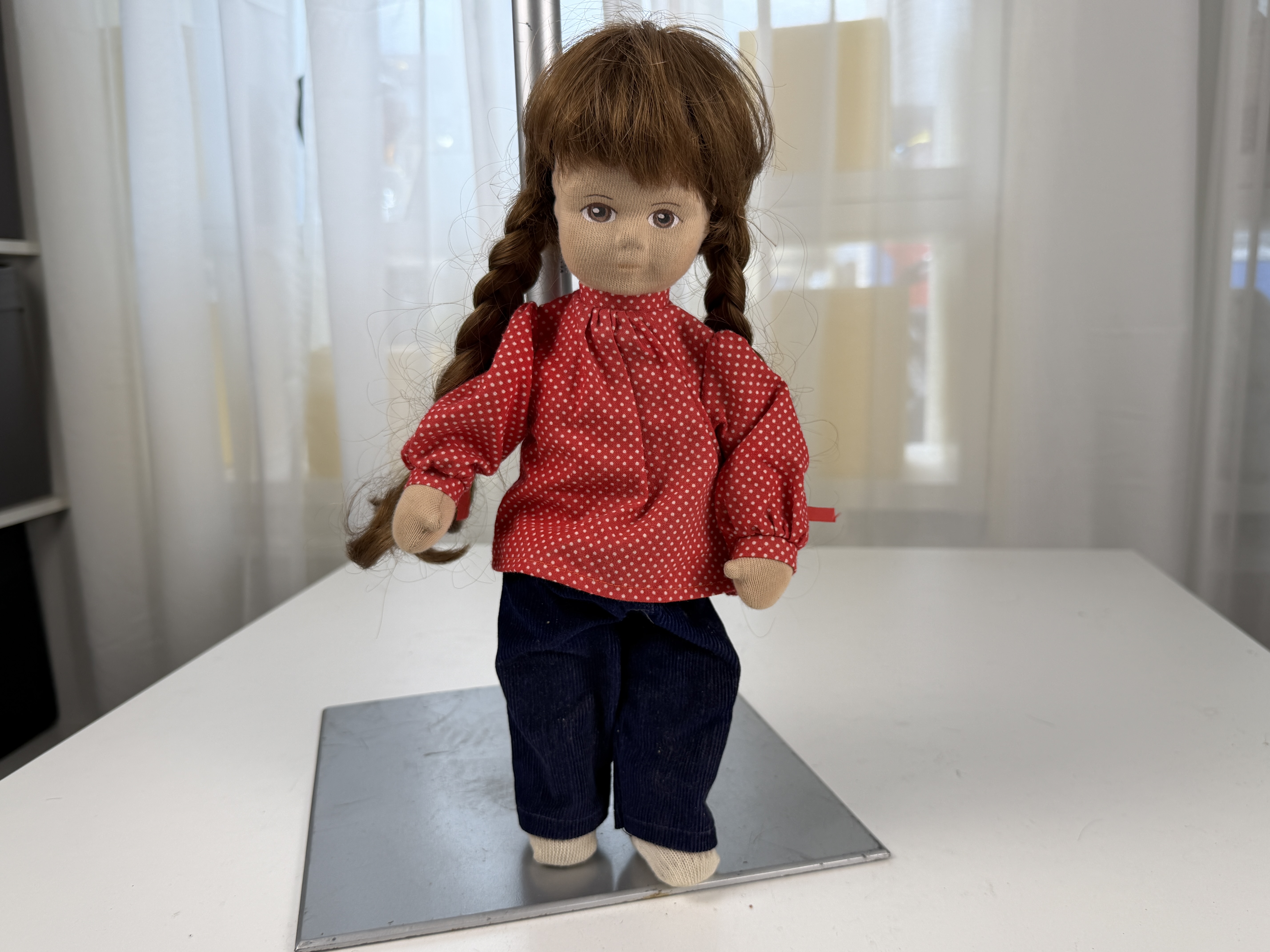 Stoffpuppe Künstlerpuppe Puppe 34 cm. Top Zustand  