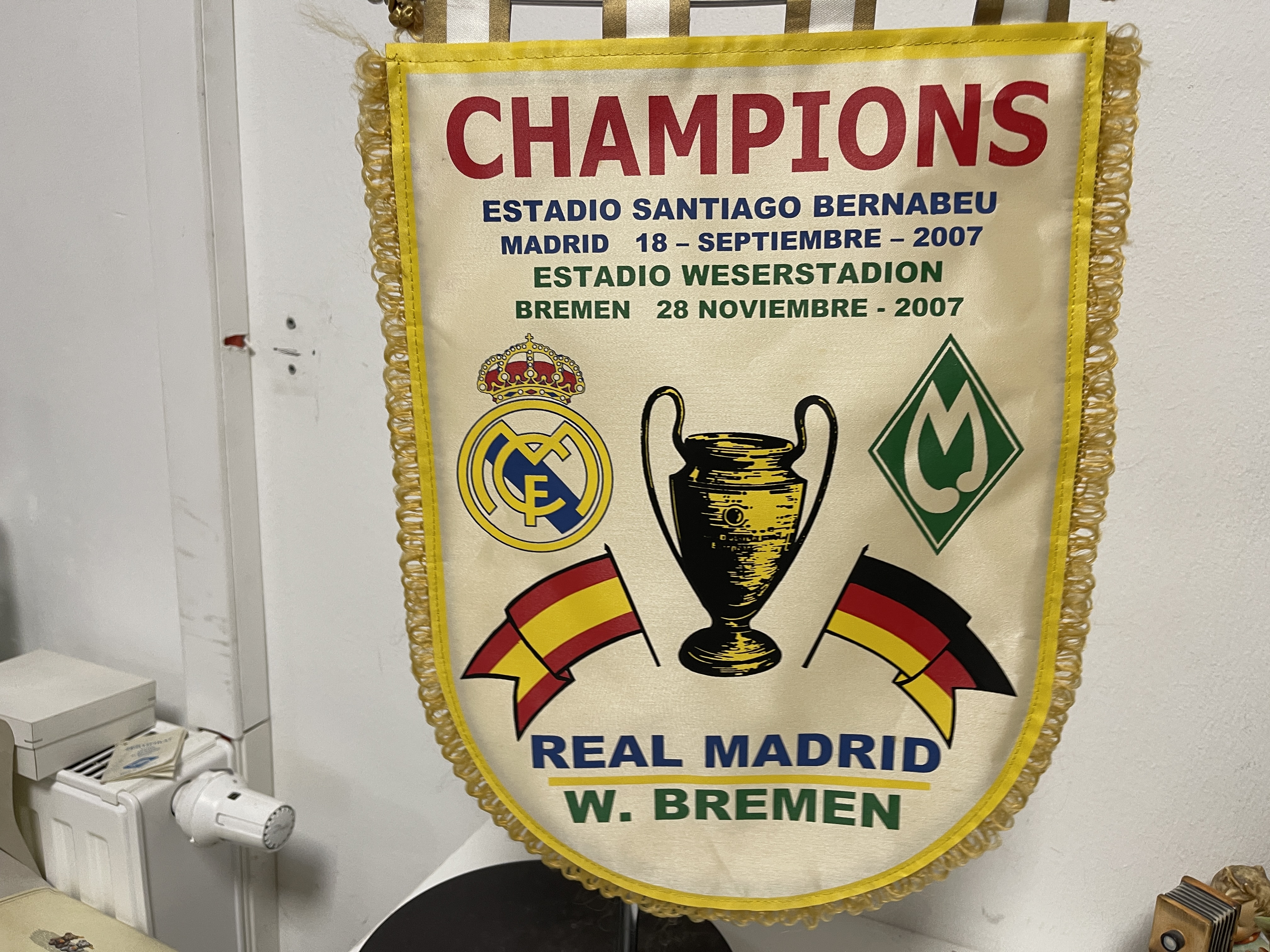 Sammler Wimpel Real Madrid- SV Werder Bremen 40 cm Top Zustand 