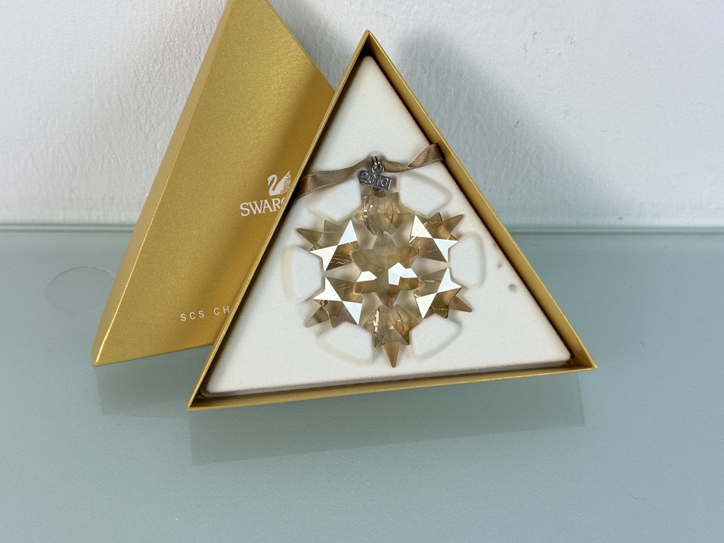 Swarovski Figur 1054560 Weihnachtsstern 2010 Gold Groß 7,8 cm. Top Zustand 