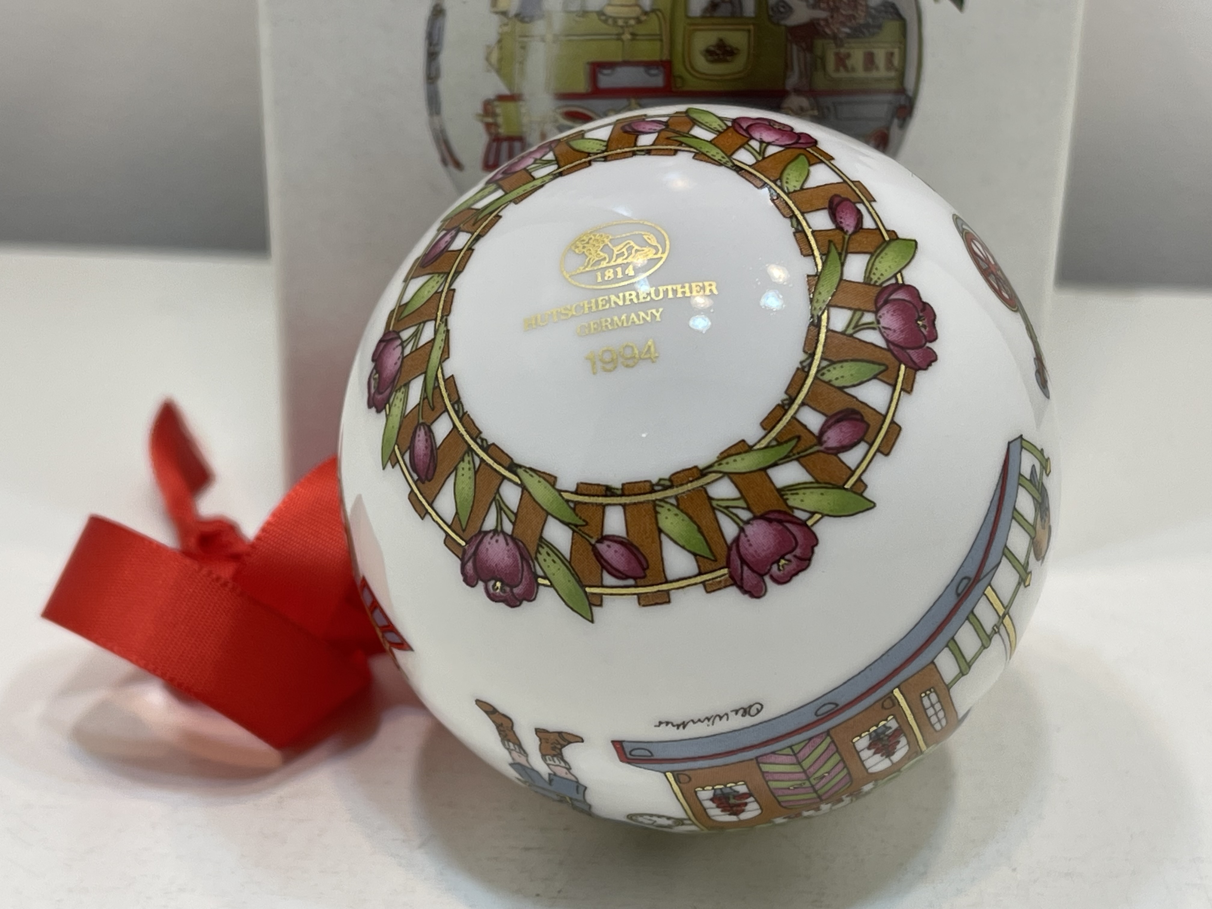  Hutschenreuther Weihnachtskugel mit Ovp 1994 -Top Zustand.   