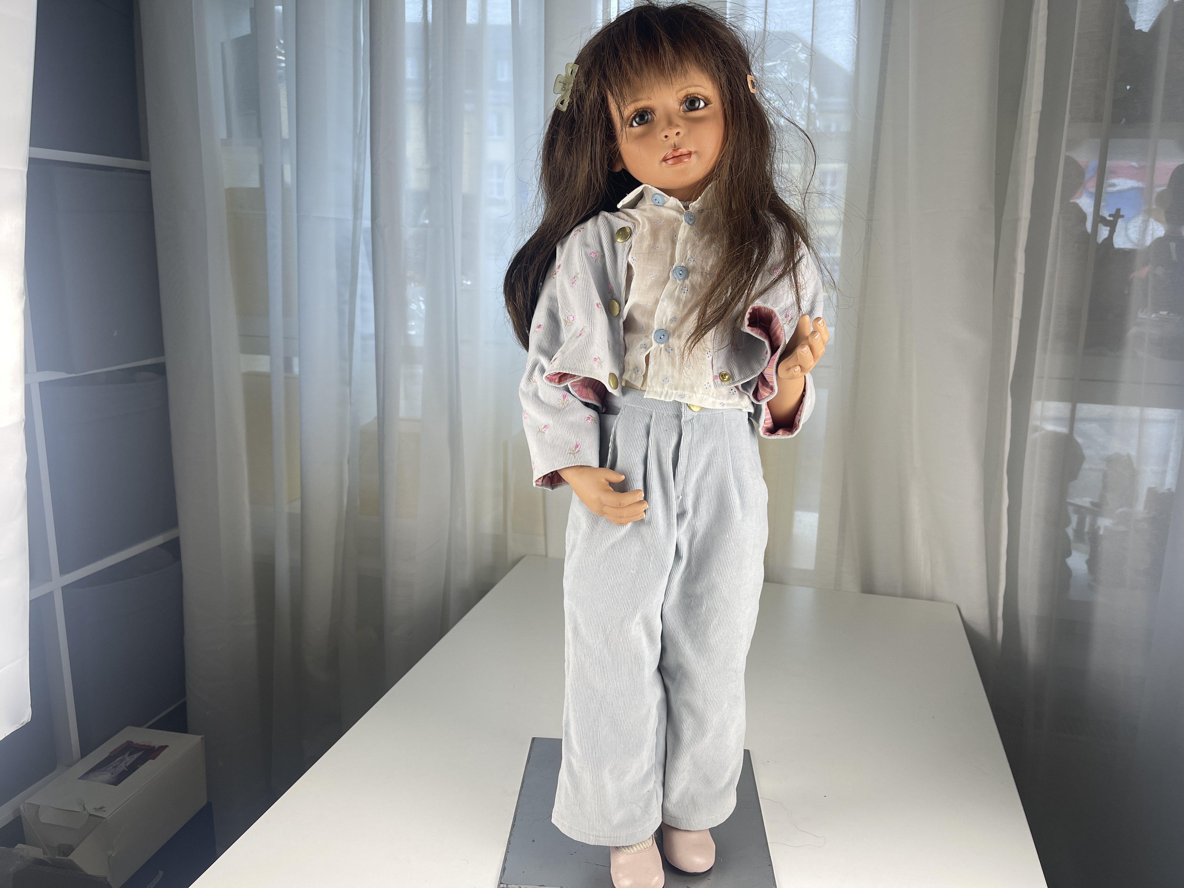  Künstlerpuppe Peggy-Sue Dio Porzellan Puppe 70 cm. Top Zustand  